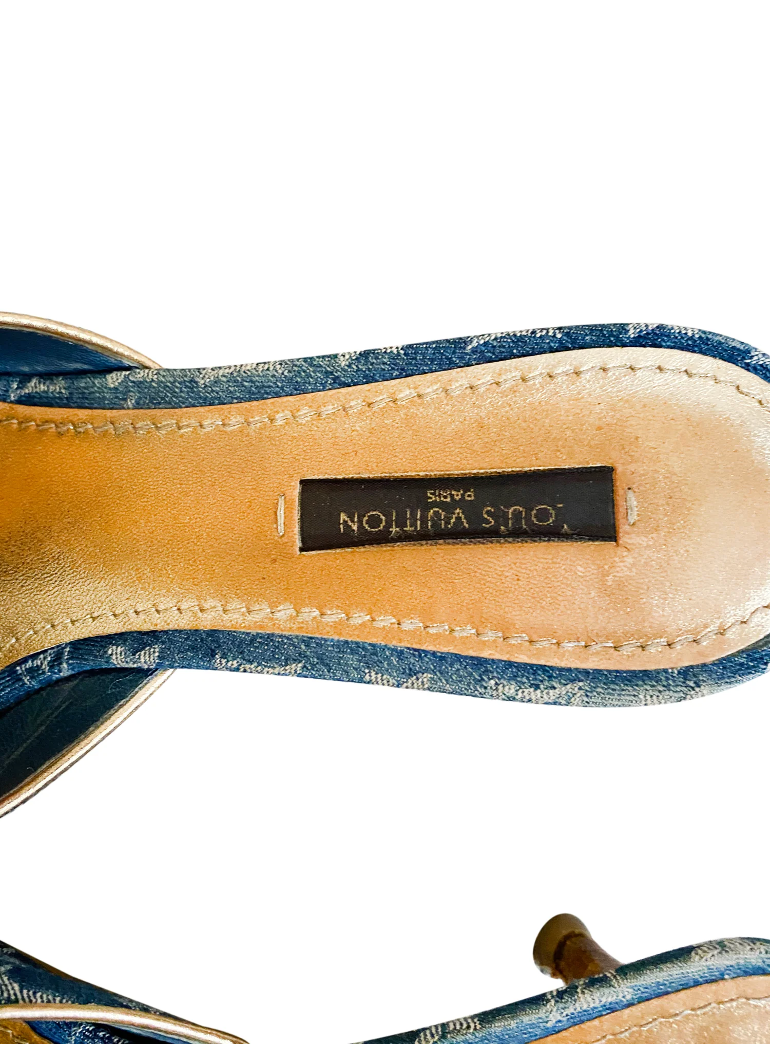 Louis Vuitton 2000s Denim Monogram Heels - Image 3