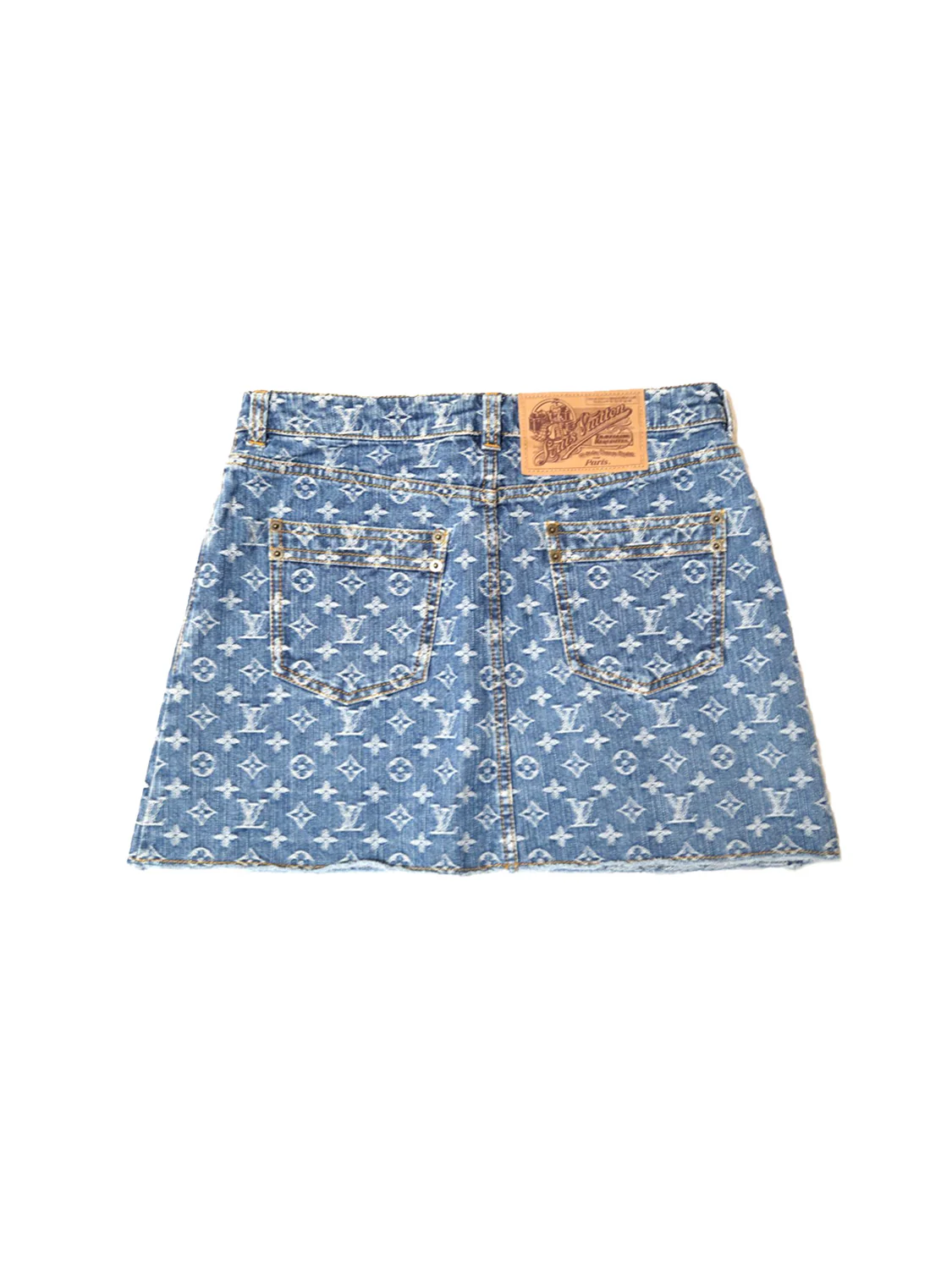 Louis Vuitton 2000s Denim Monogram Rare Mini Skirt - Image 2