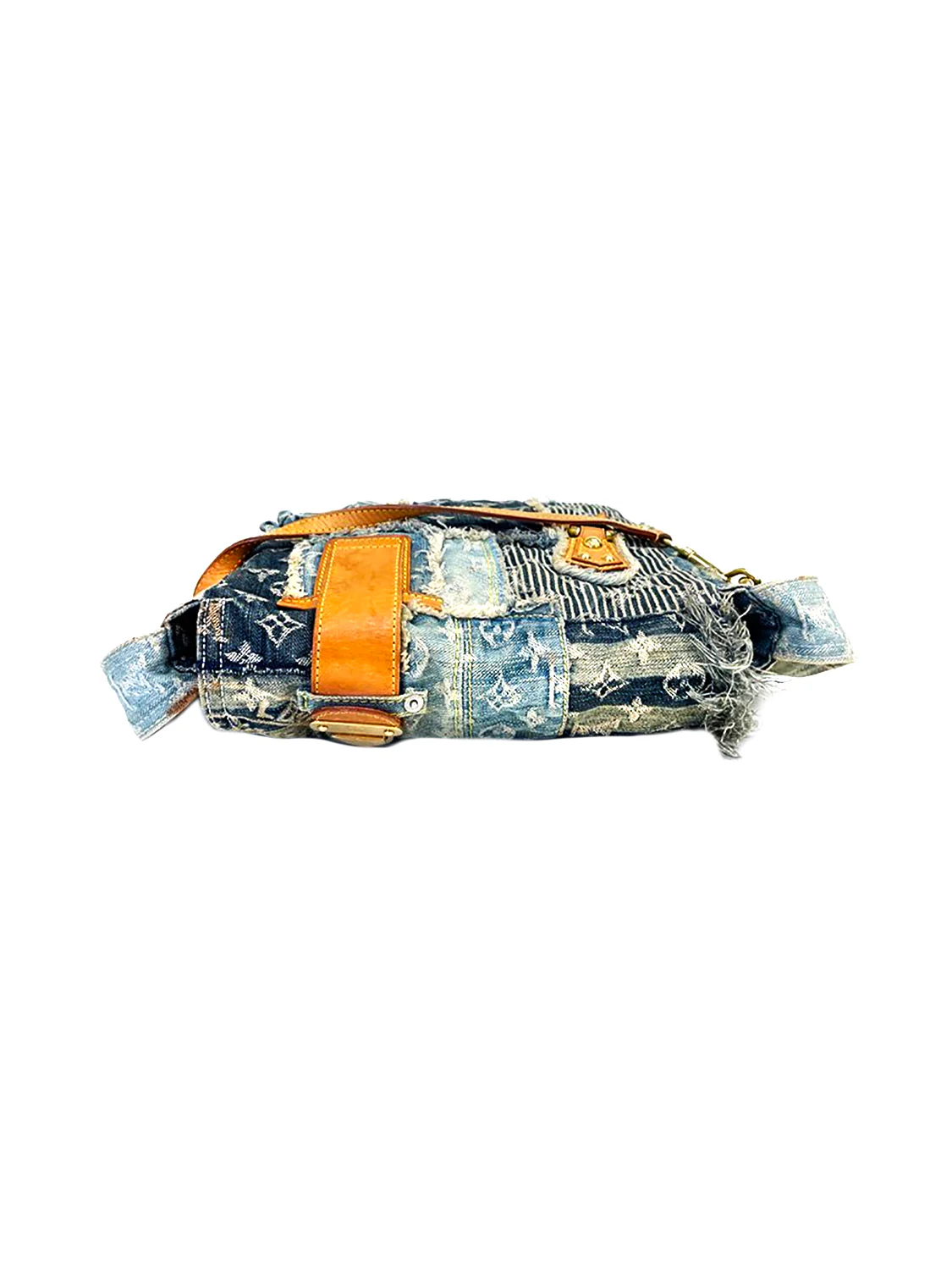 Louis Vuitton 2010s Rare Denim Patchwork Messenger Bag - Image 4