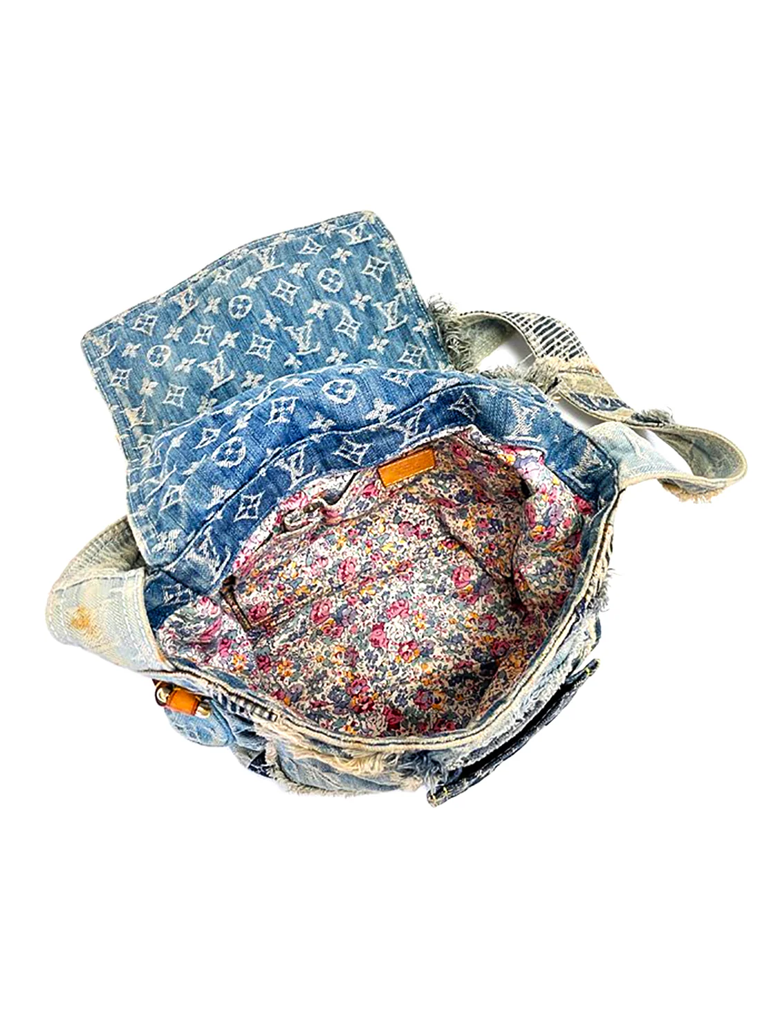 Louis Vuitton 2010s Rare Denim Patchwork Messenger Bag - Image 5