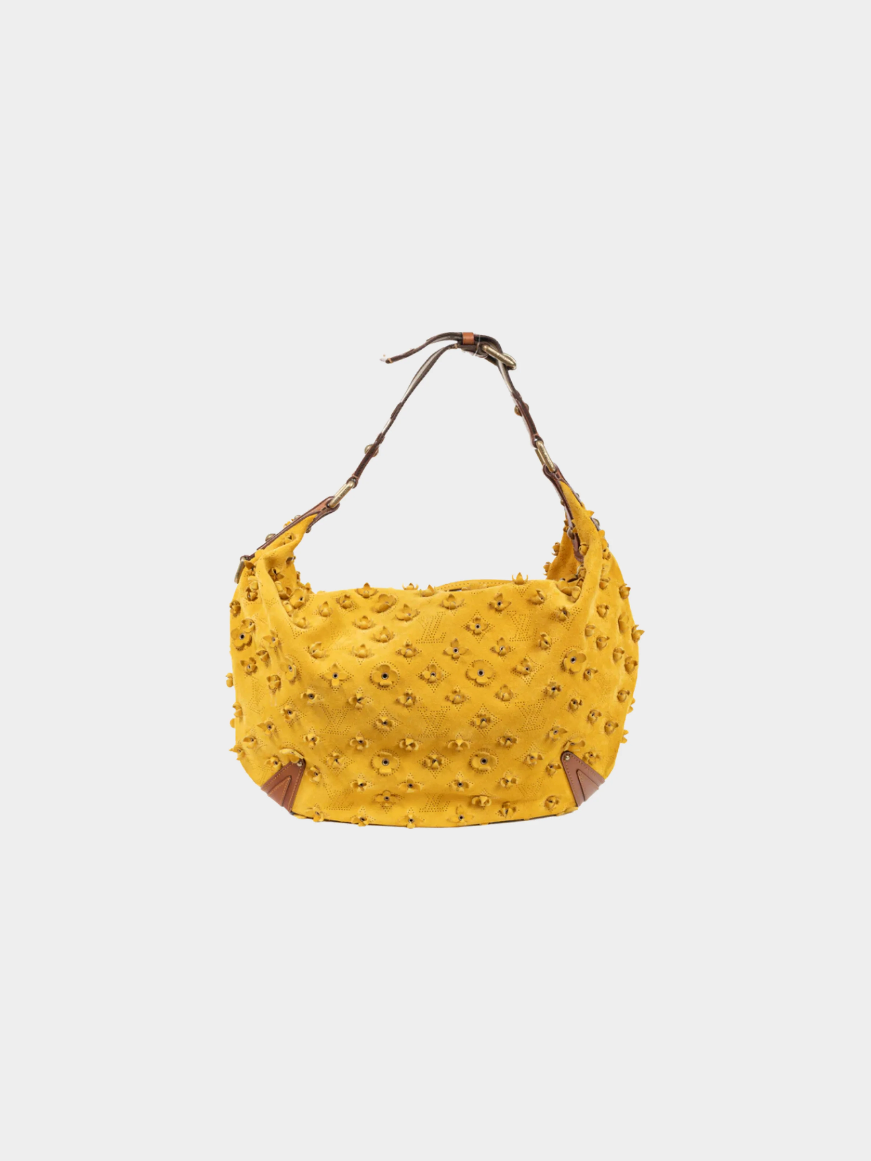 Louis Vuitton SS 2006 Onatah Fleurs GM Mais Suede Hobo Bag - Image 2