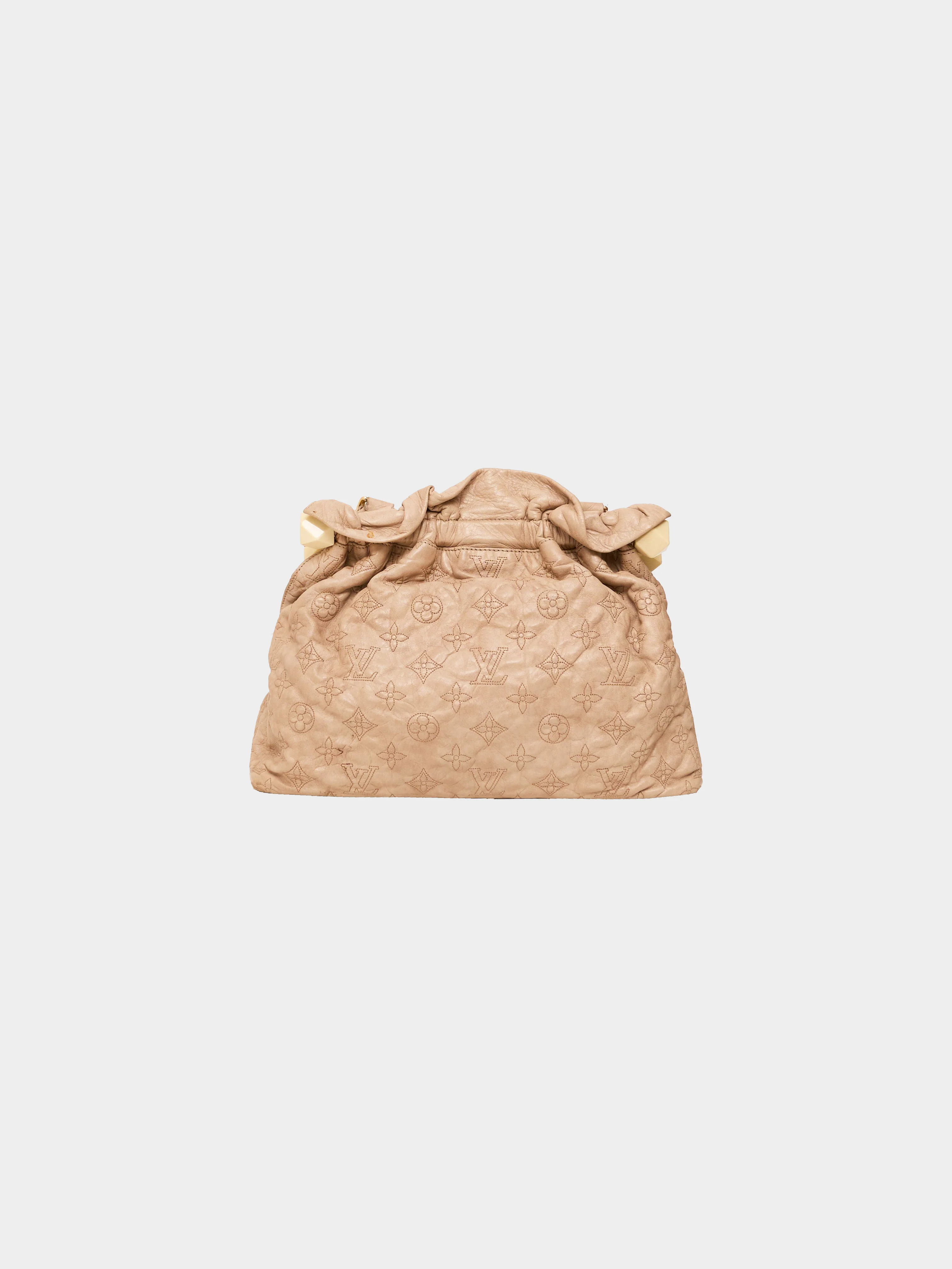Louis Vuitton SS 2007 Limited Edition Beige Leather Monogram Olympe Stratus PM Bag - Image 2