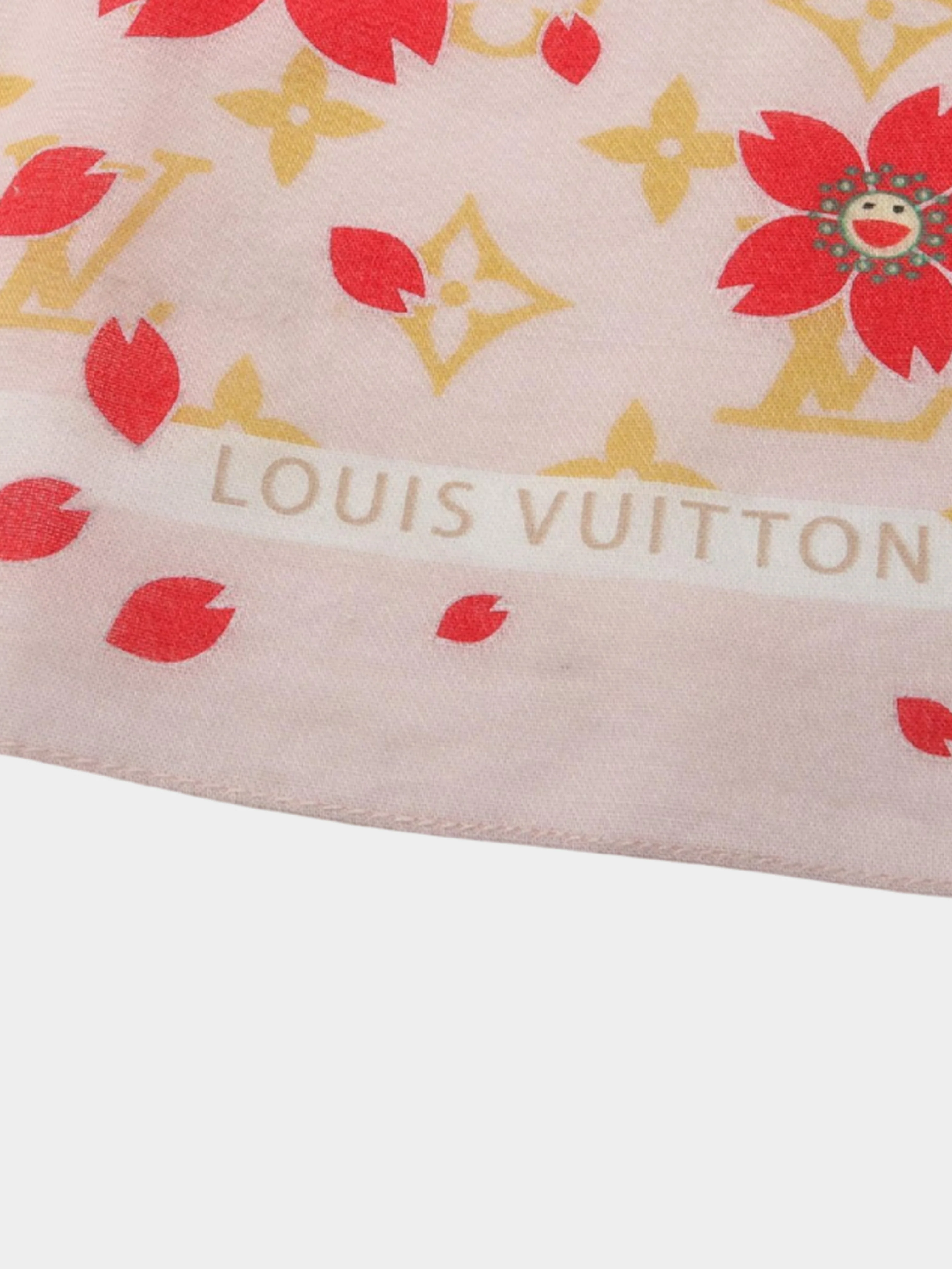Louis Vuitton x Takashi Murakami 2003 Pink Cherry Blossom Monogram Scarf - Image 2
