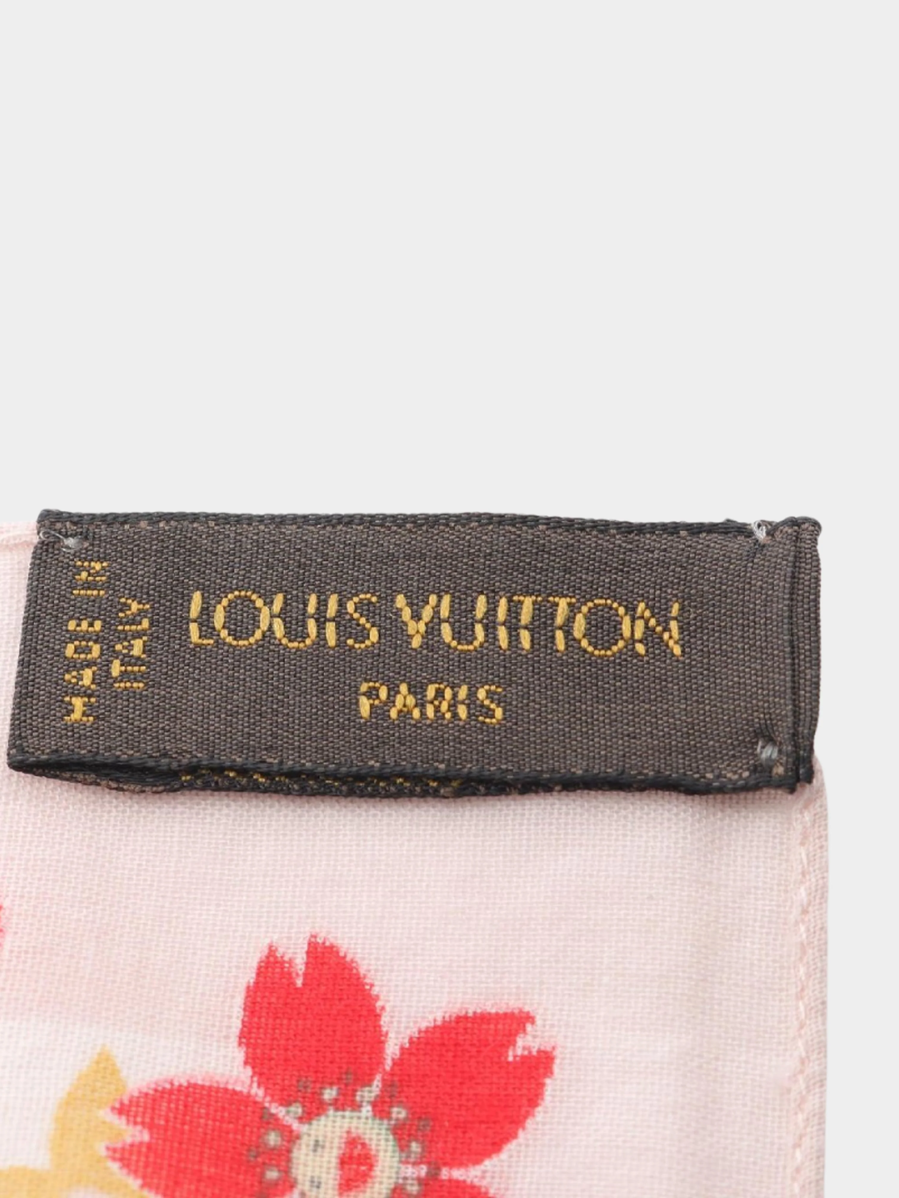 Louis Vuitton x Takashi Murakami 2003 Pink Cherry Blossom Monogram Scarf - Image 3