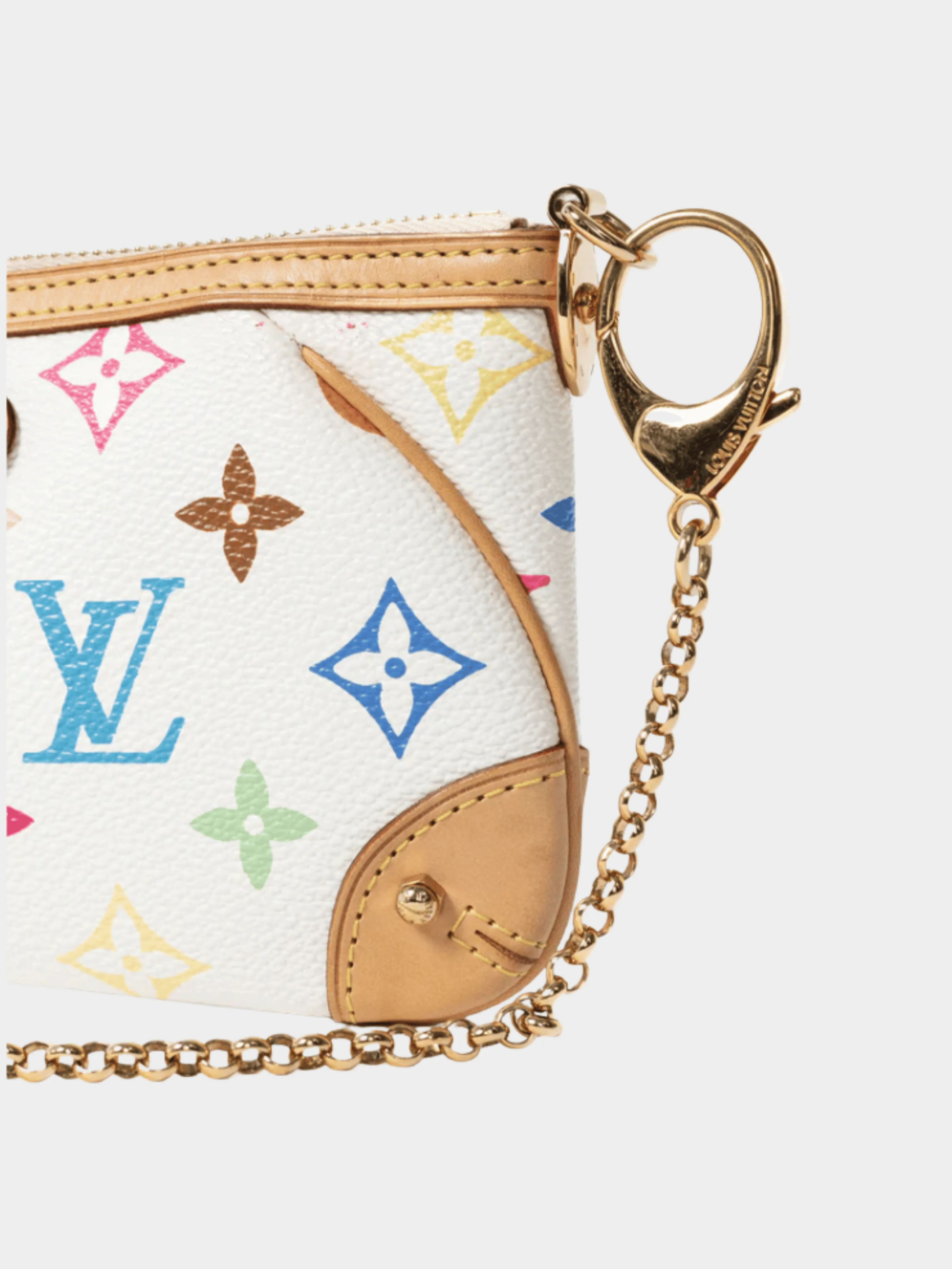 Louis Vuitton x Takashi Murakami 2013 Milla MM White Multicolore Monogram Pochette - Image 3