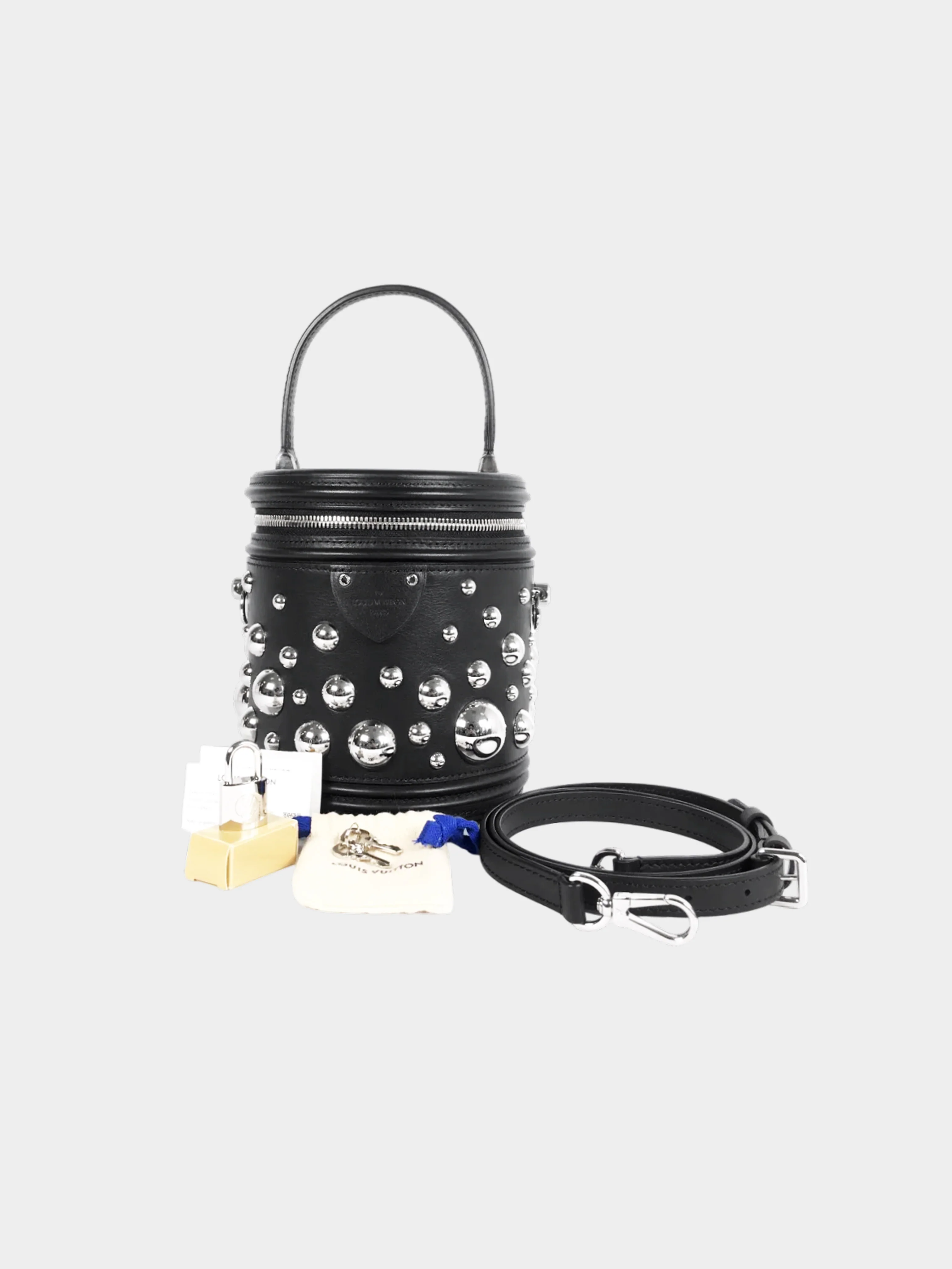 Louis Vuitton x Yayoi Kusama Cruise 2023 Limited Edition Black Studded Cannes Two-Way Bag - Image 4