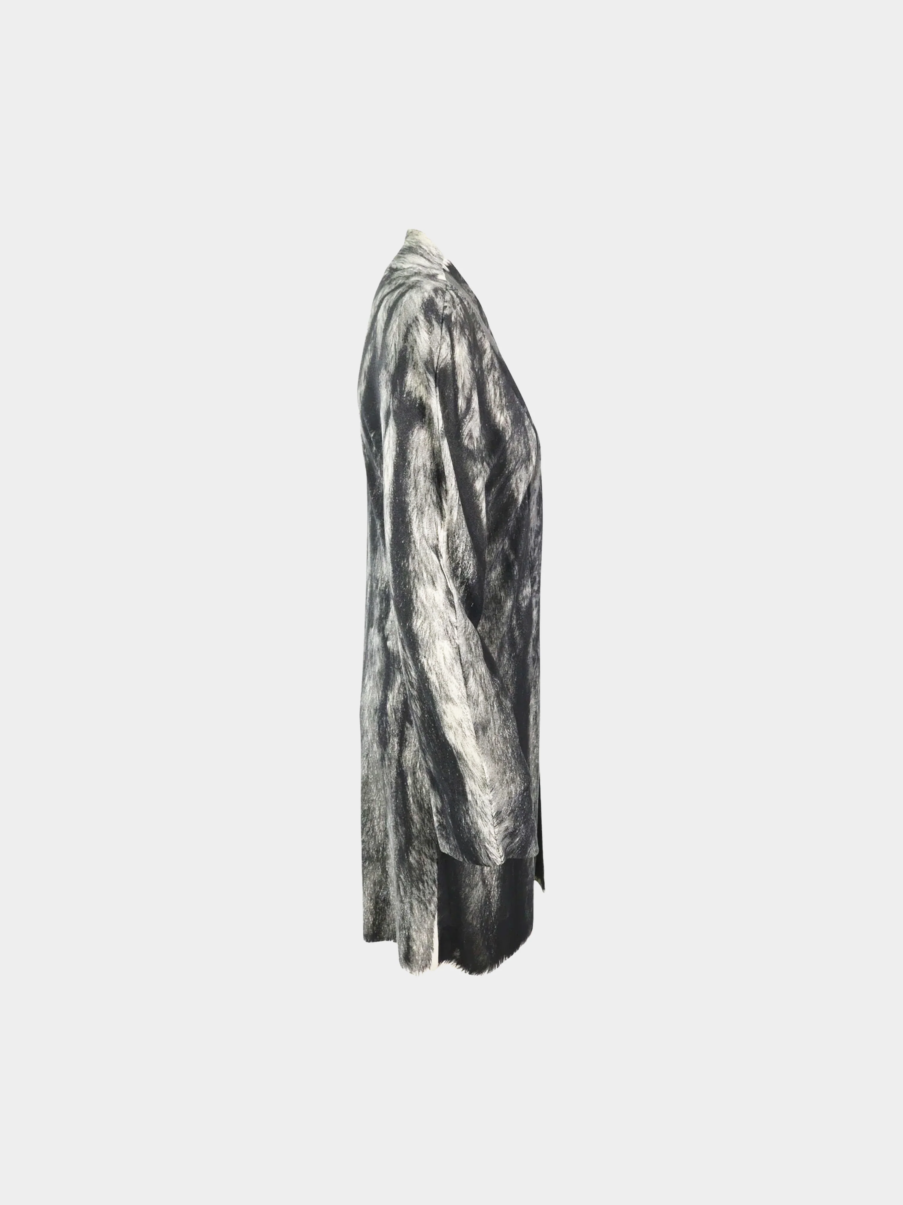 Maison Martin Margiela SS 1996 Monochrome Fur Print Long Cardigan - Image 3