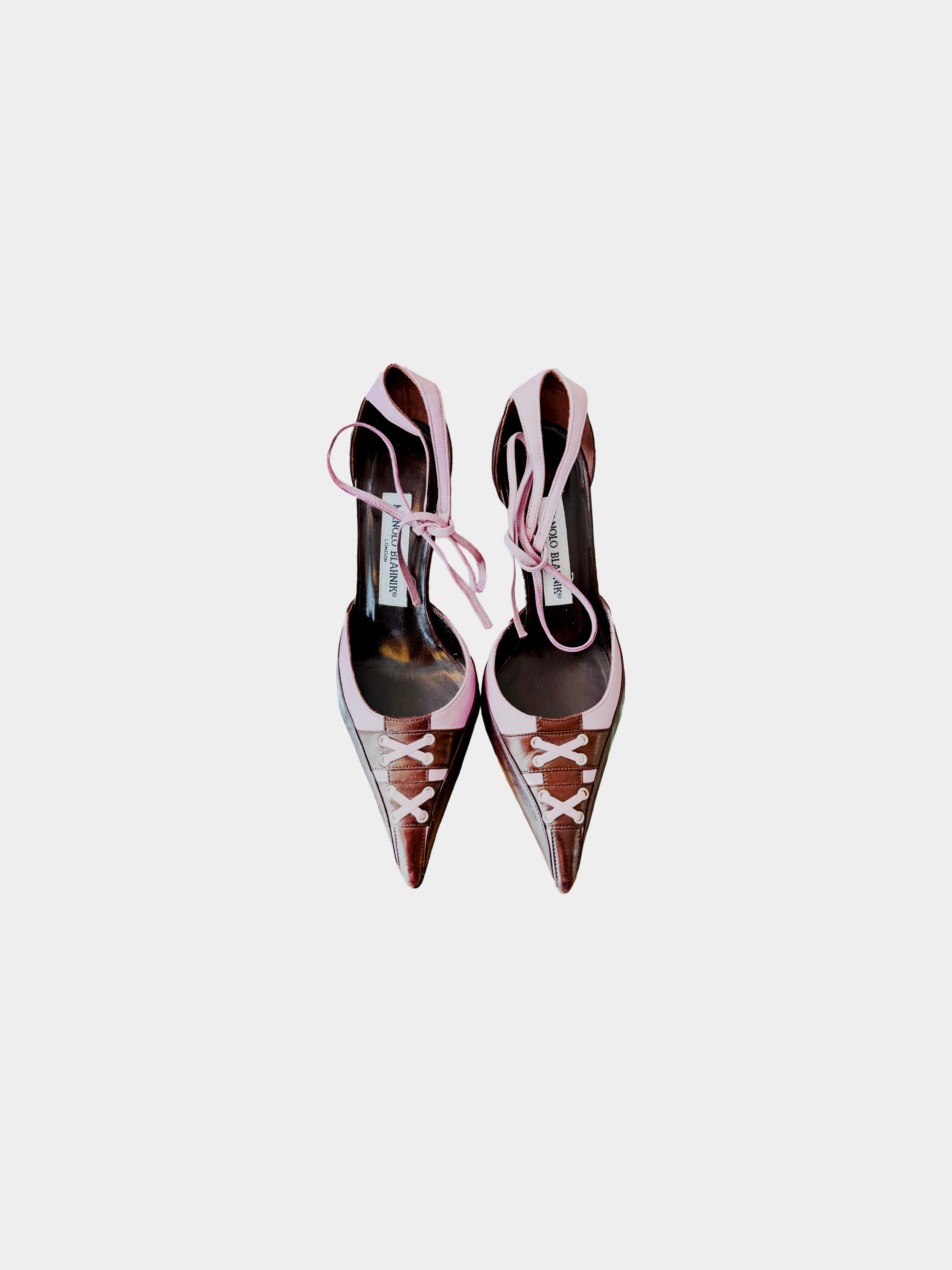 Manolo Blahnik 2000s Leather Strappy Heels - Image 2