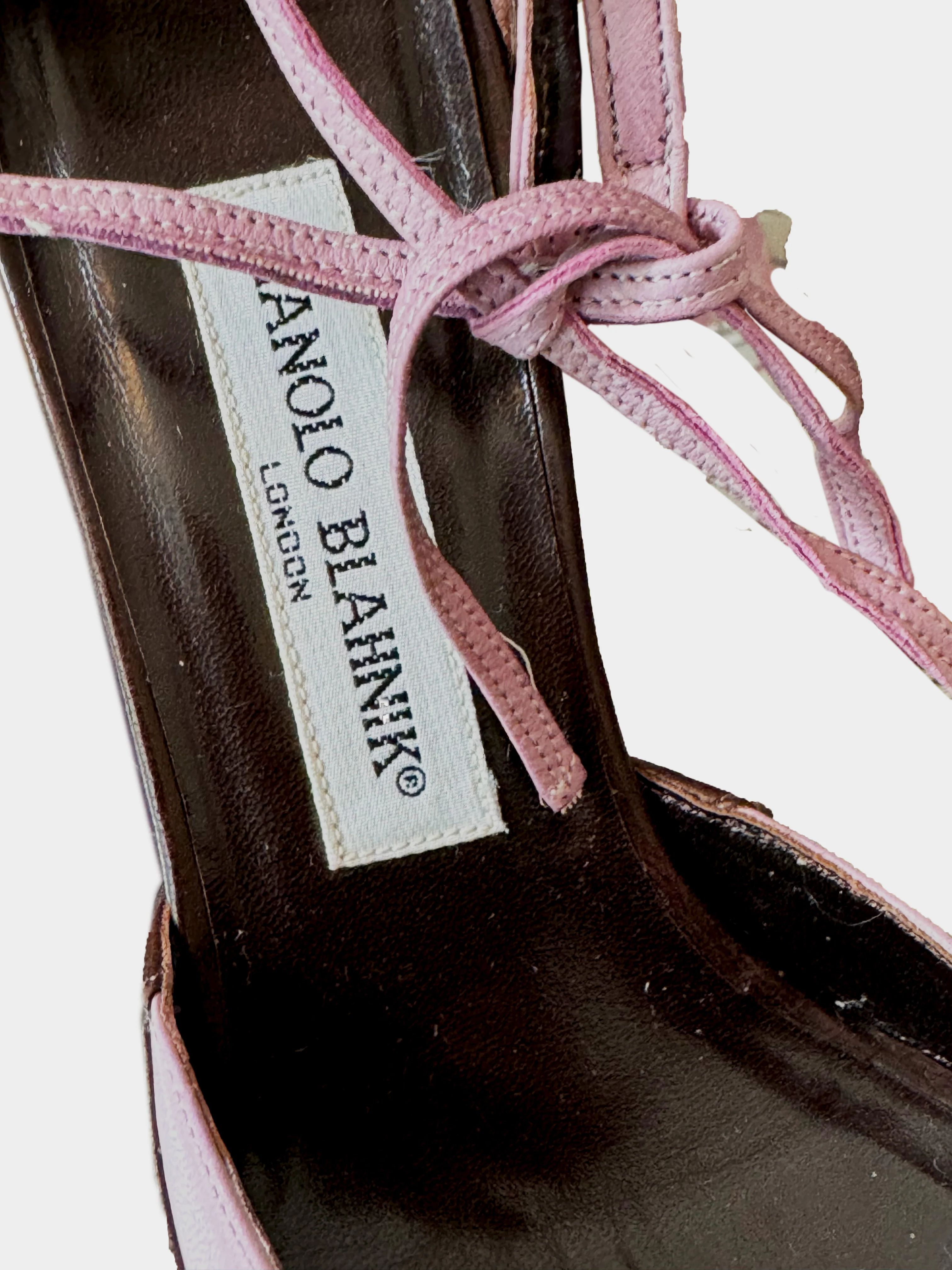 Manolo Blahnik 2000s Leather Strappy Heels - Image 3