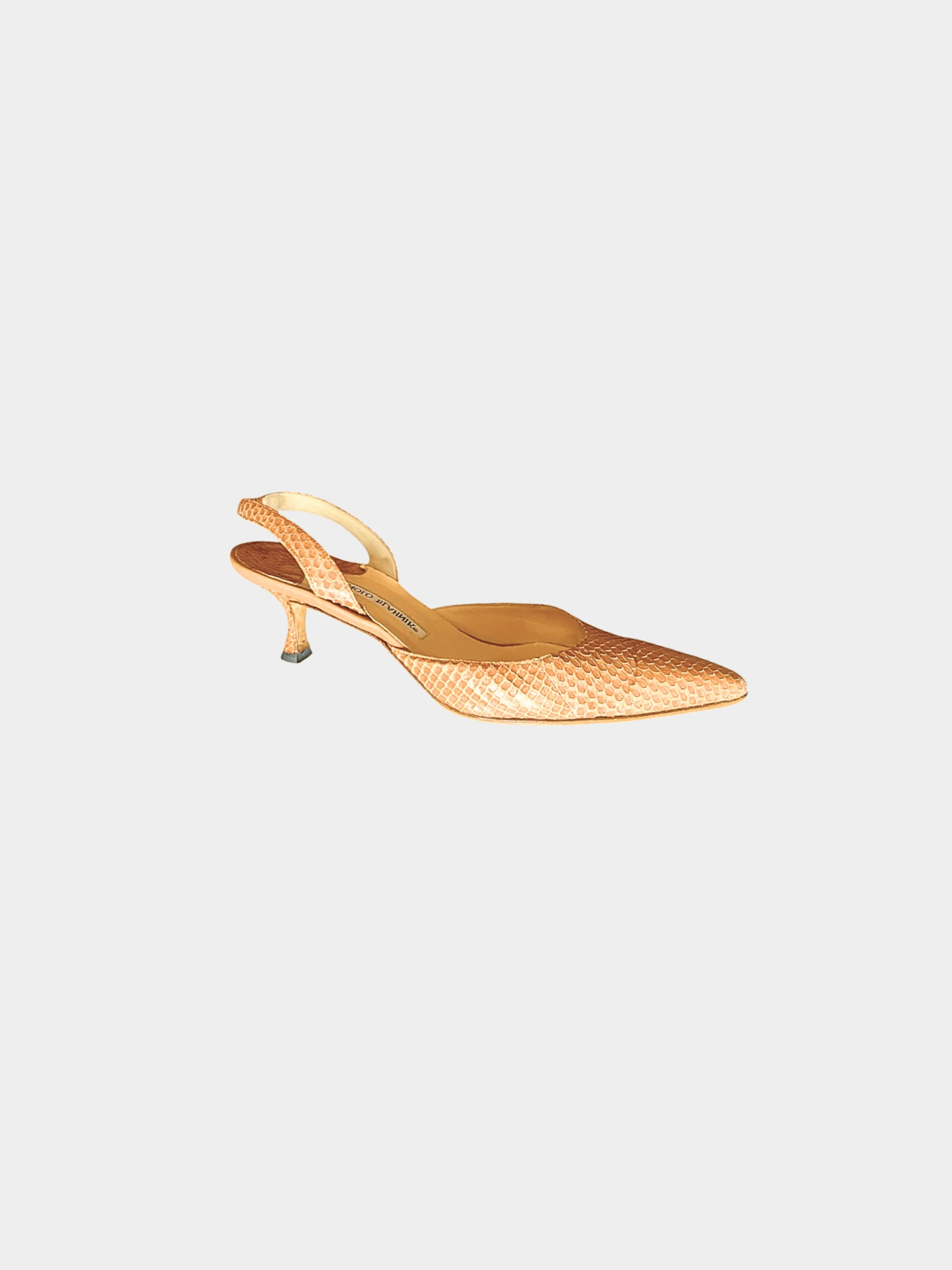 Manolo Blahnik 2000s Tan Python Leather Heels