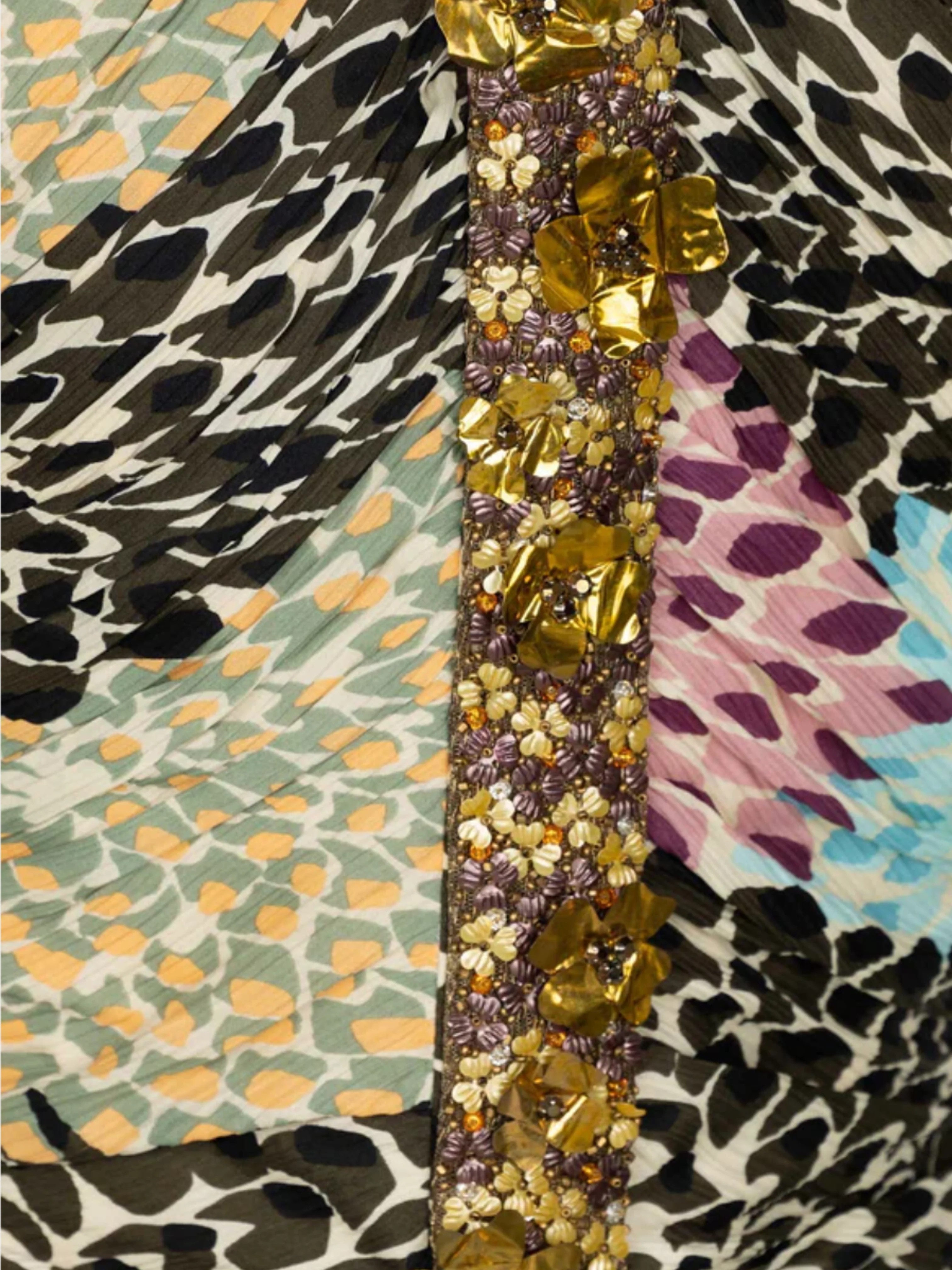 Missoni FW 2005 Multicoloured Embellished Silk Print Halter Dress - Image 2