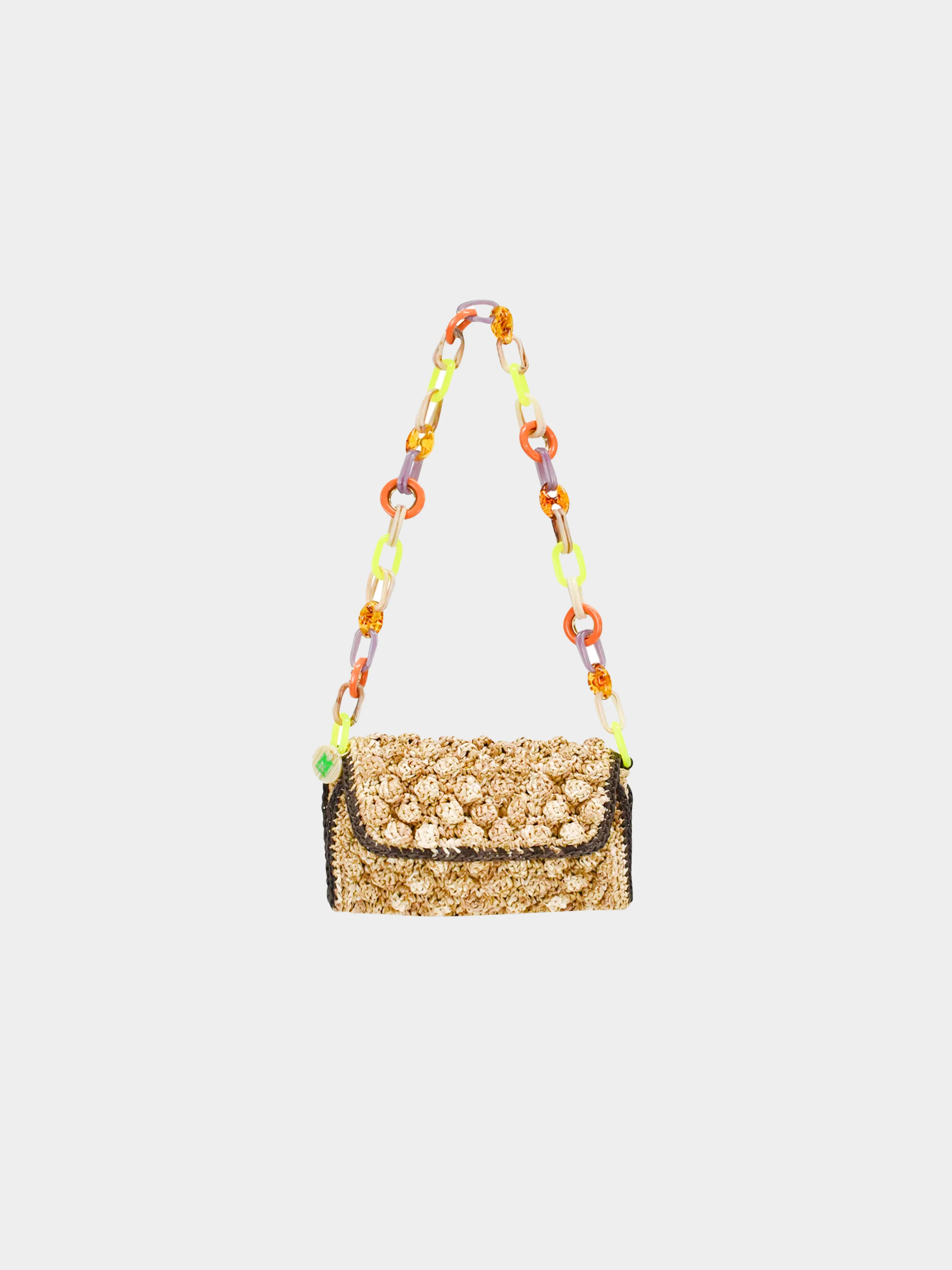 Missoni 2010s Raffia Multicolor Chain Melange Shoulder Bag - Image 4