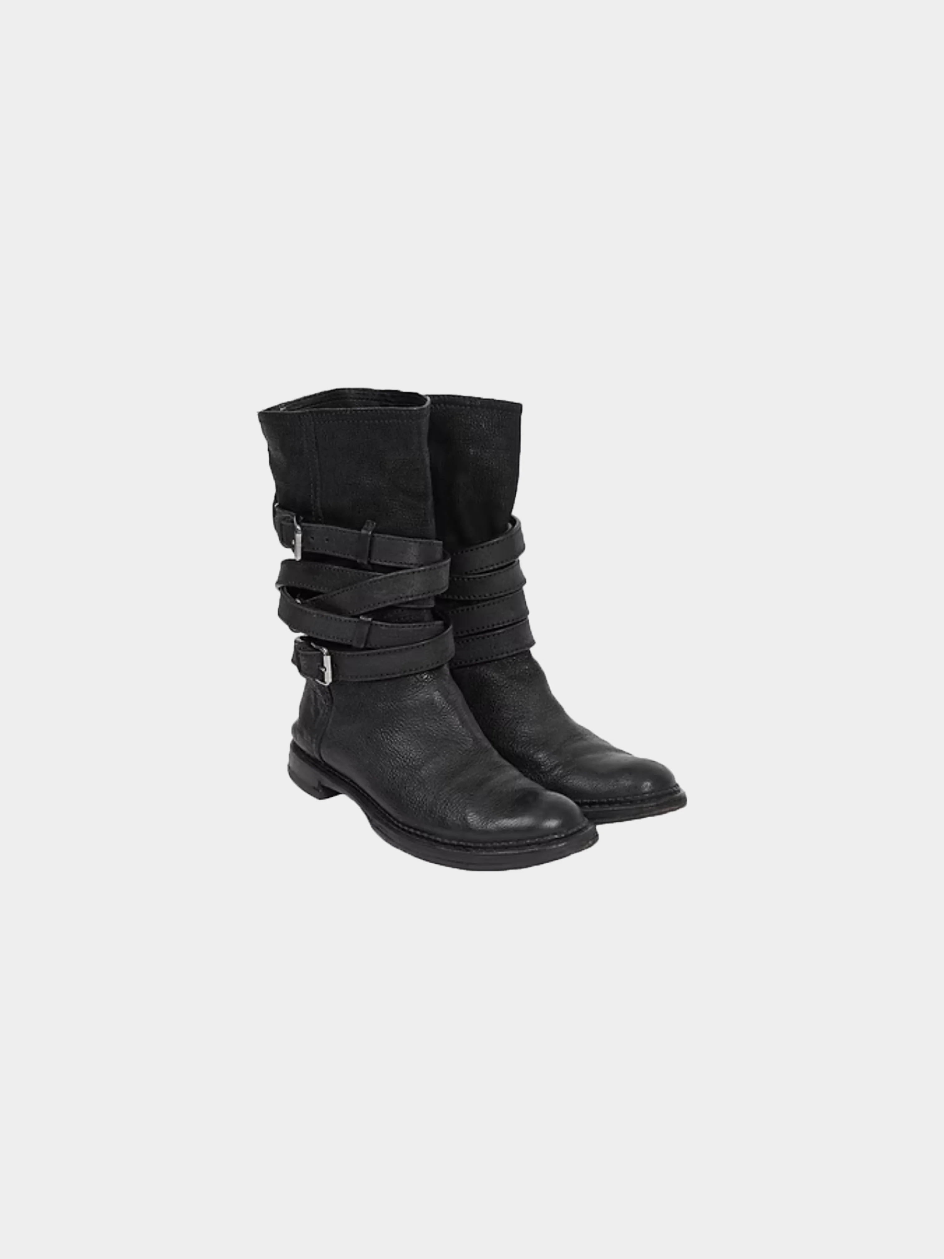 Miu Miu 2000s Black Buckle Boots - Image 2