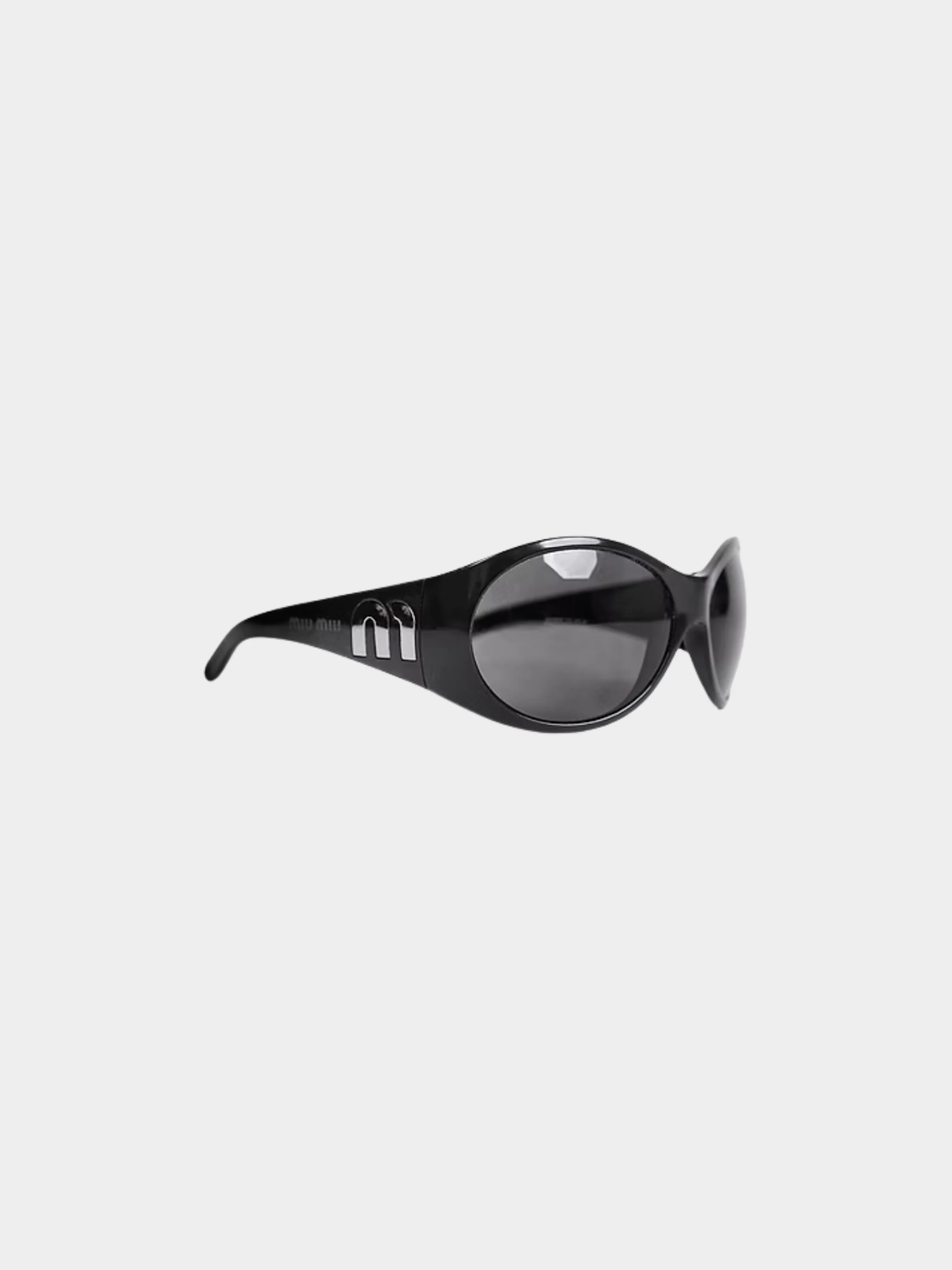 Miu Miu 2000s Black Oversized Sunglasses