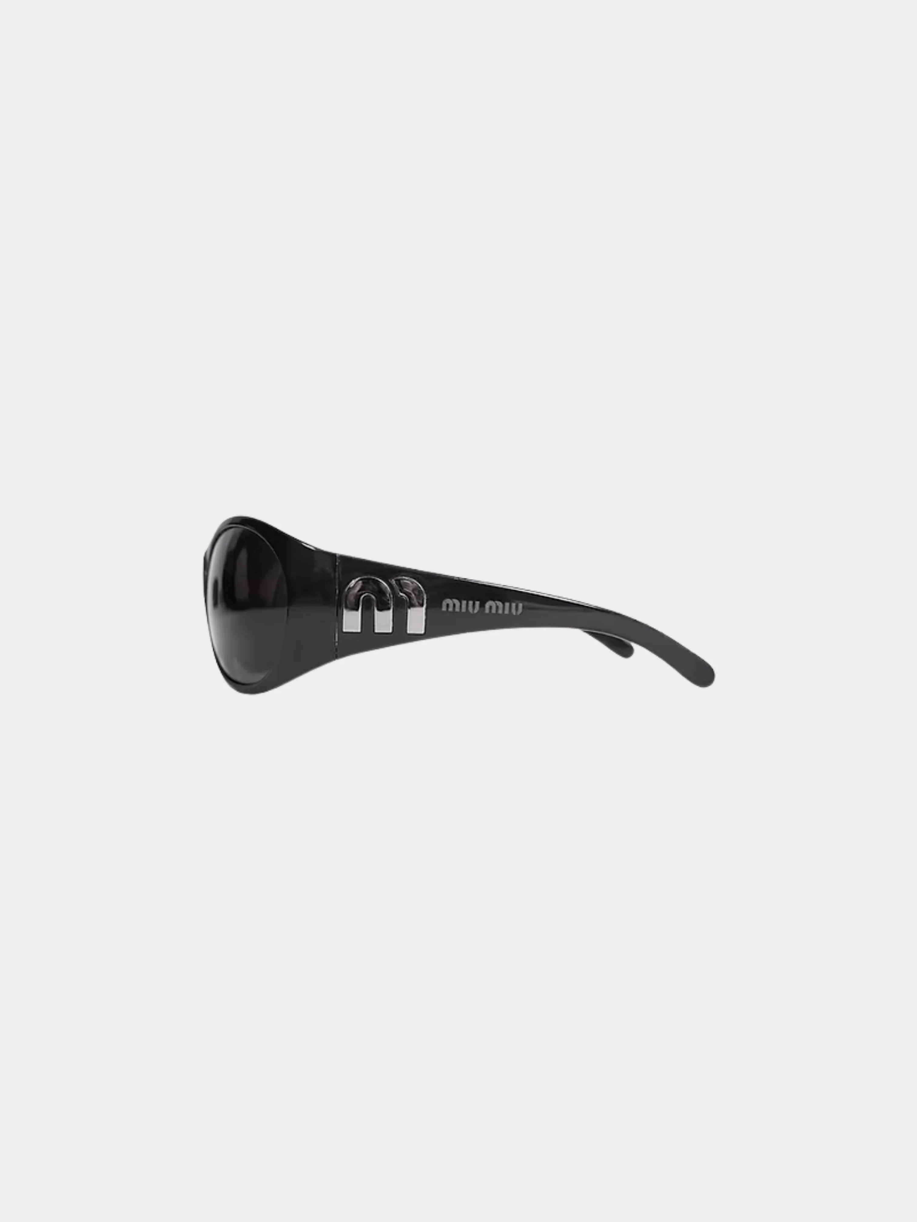 Miu Miu 2000s Black Oversized Sunglasses - Image 2