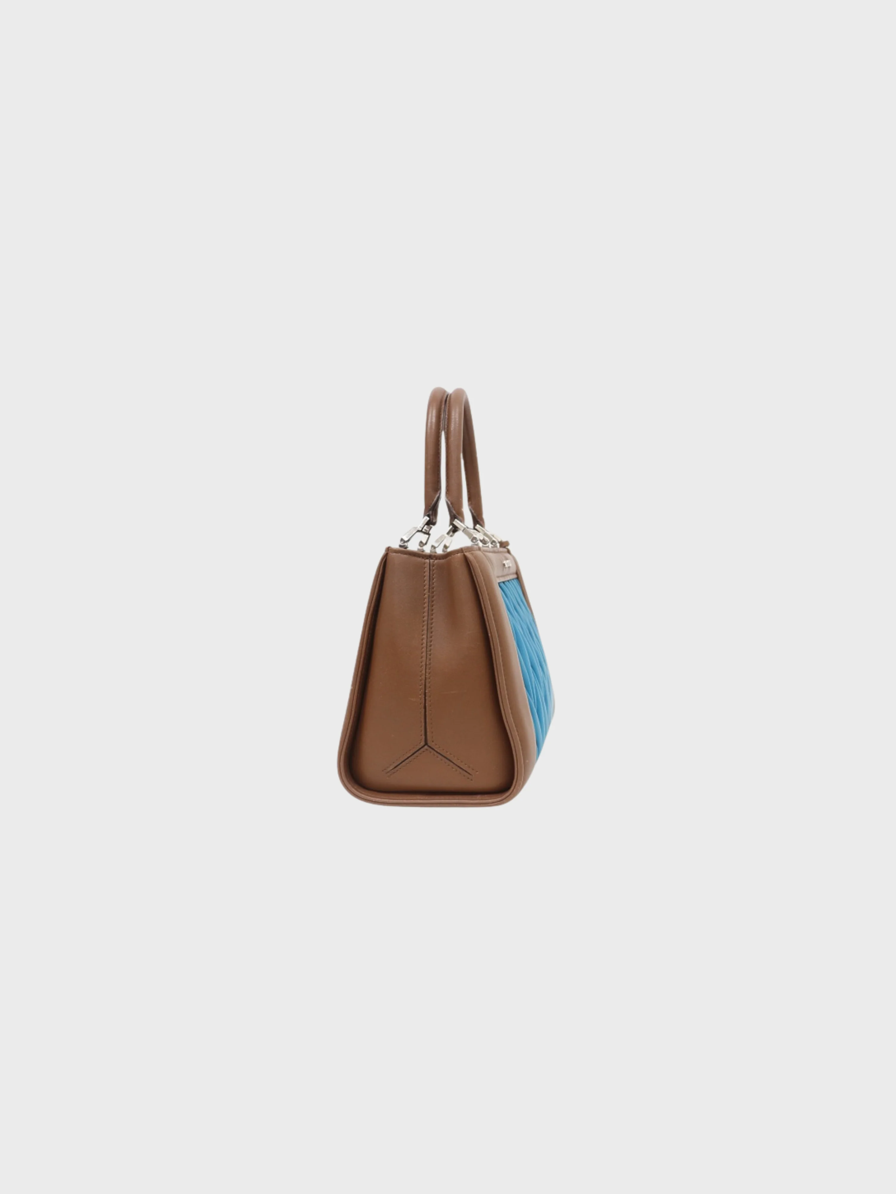 Miu Miu 2010s Brown Blue Leather Matelassé 2Way Bag - Image 11