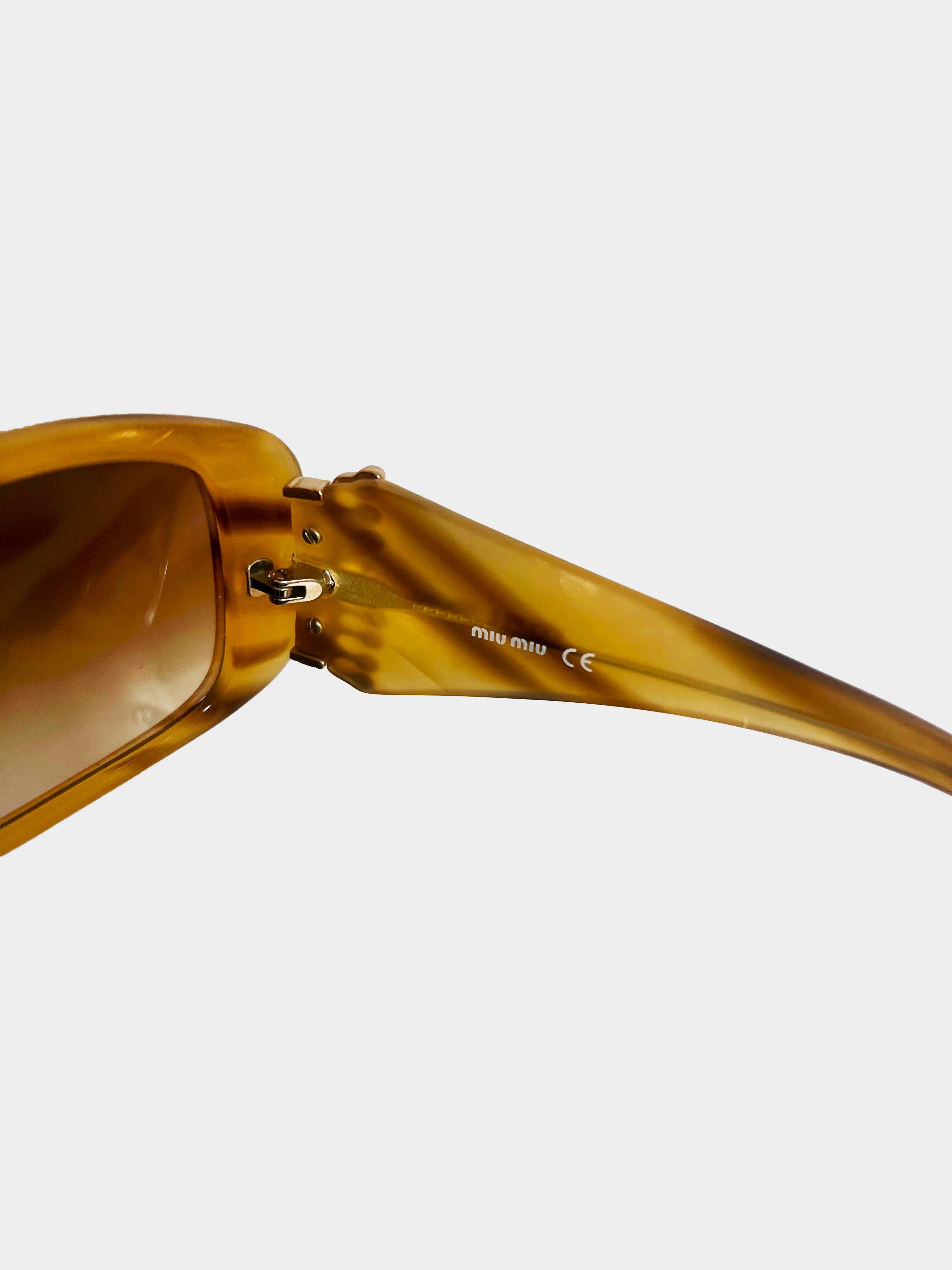 Miu Miu 2000s Gradient Brown Crown Sunglasses - Image 4