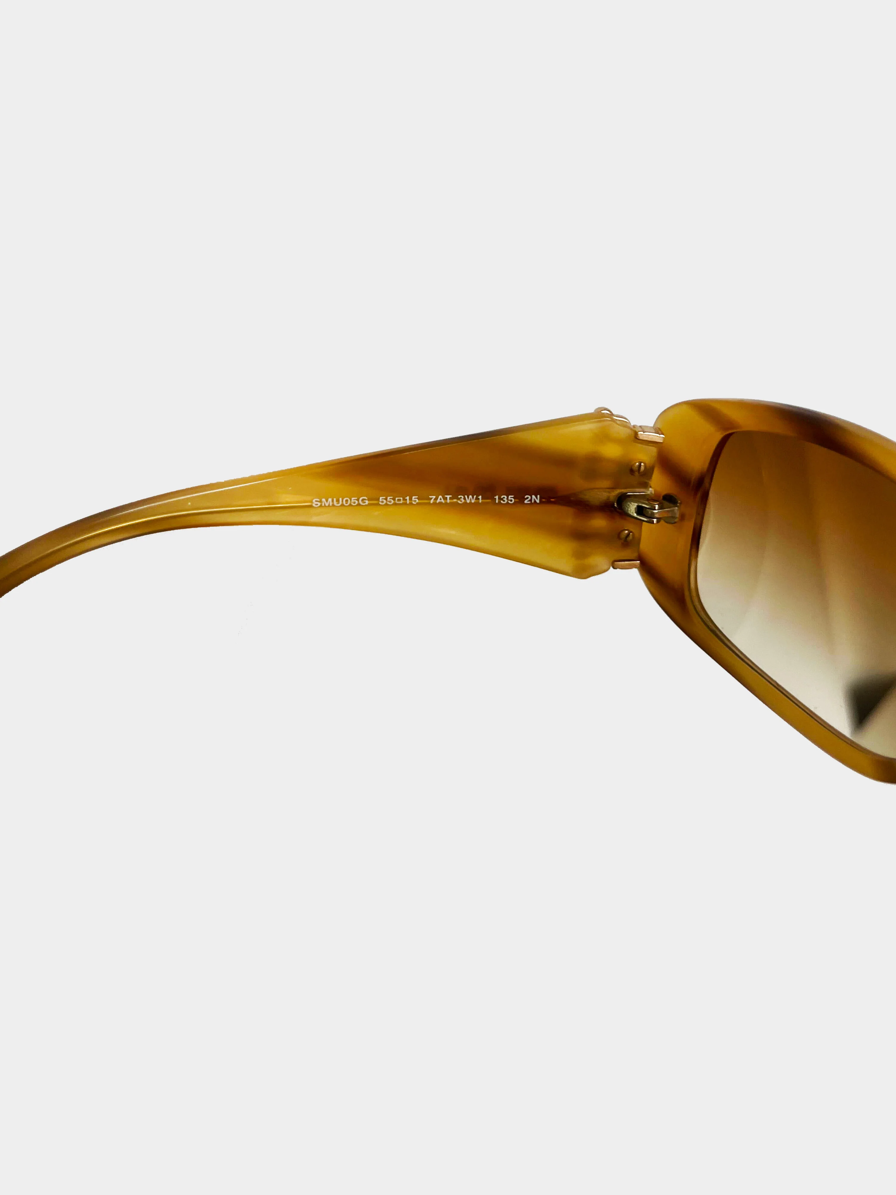 Miu Miu 2000s Gradient Brown Crown Sunglasses - Image 5