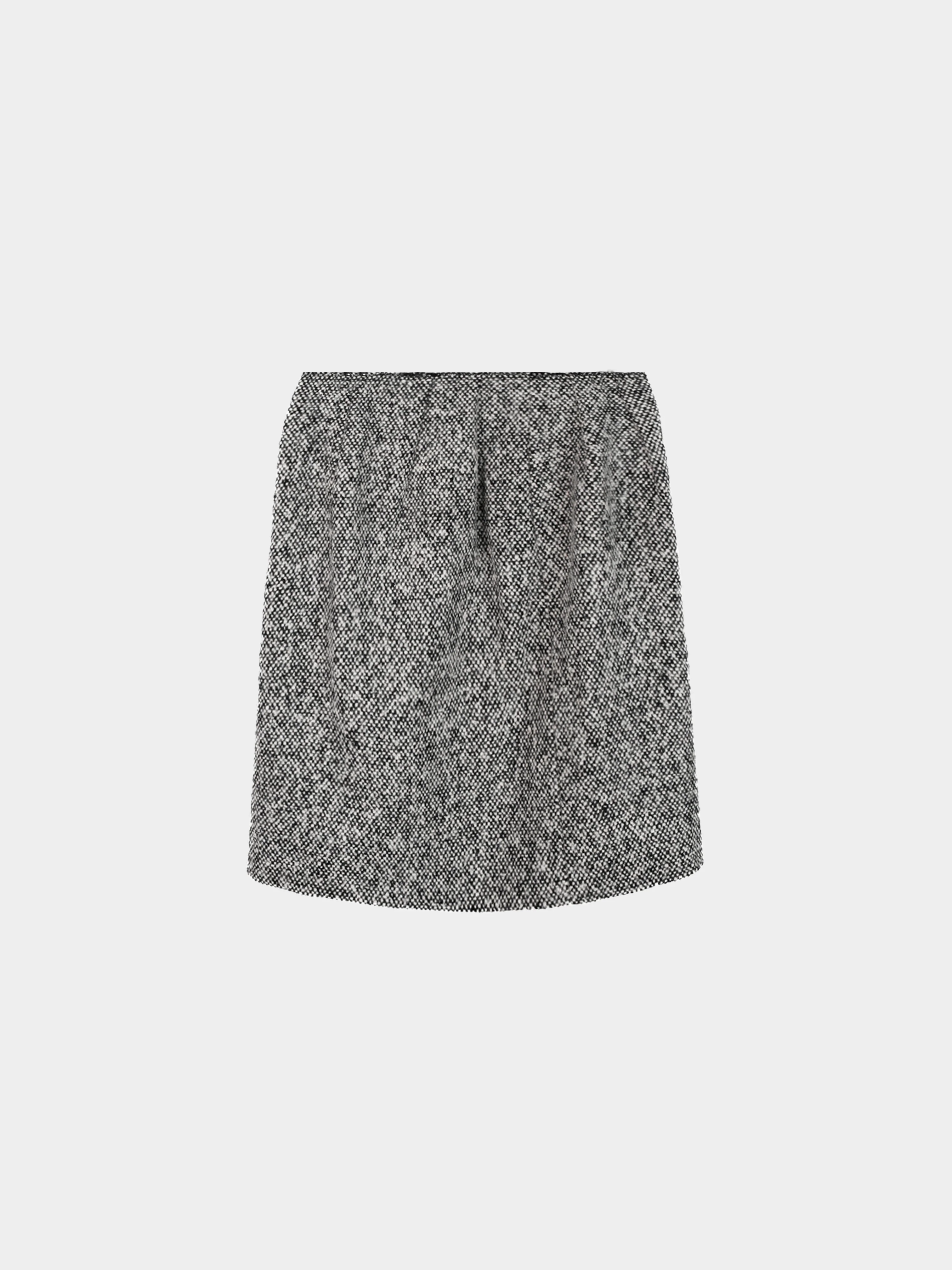 Miu Miu 2000s Mottled Wool Tweed Wrap Skirt