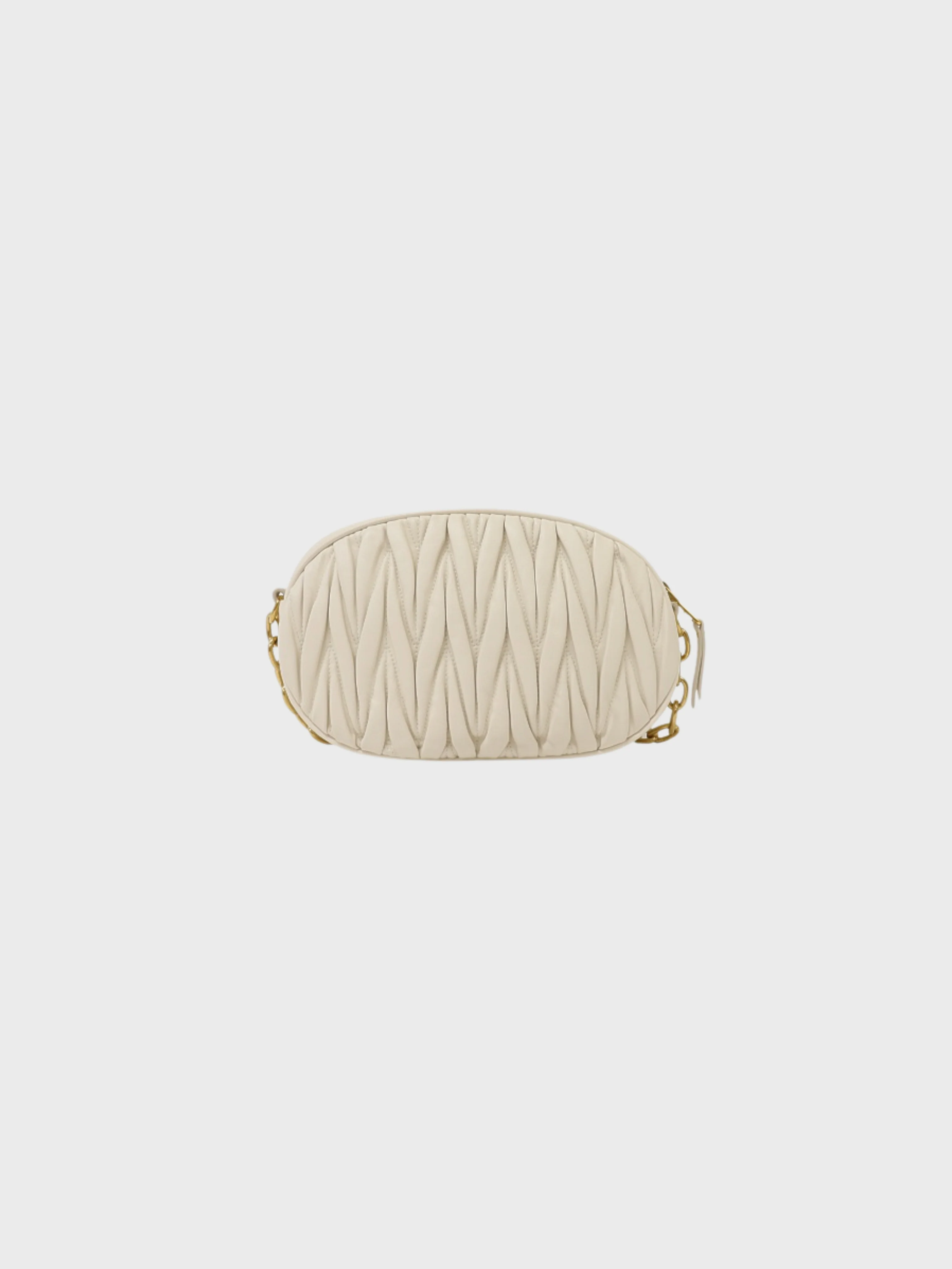 Miu Miu 2020s White Leather Matelassé Chain Shoulder Bag - Image 2