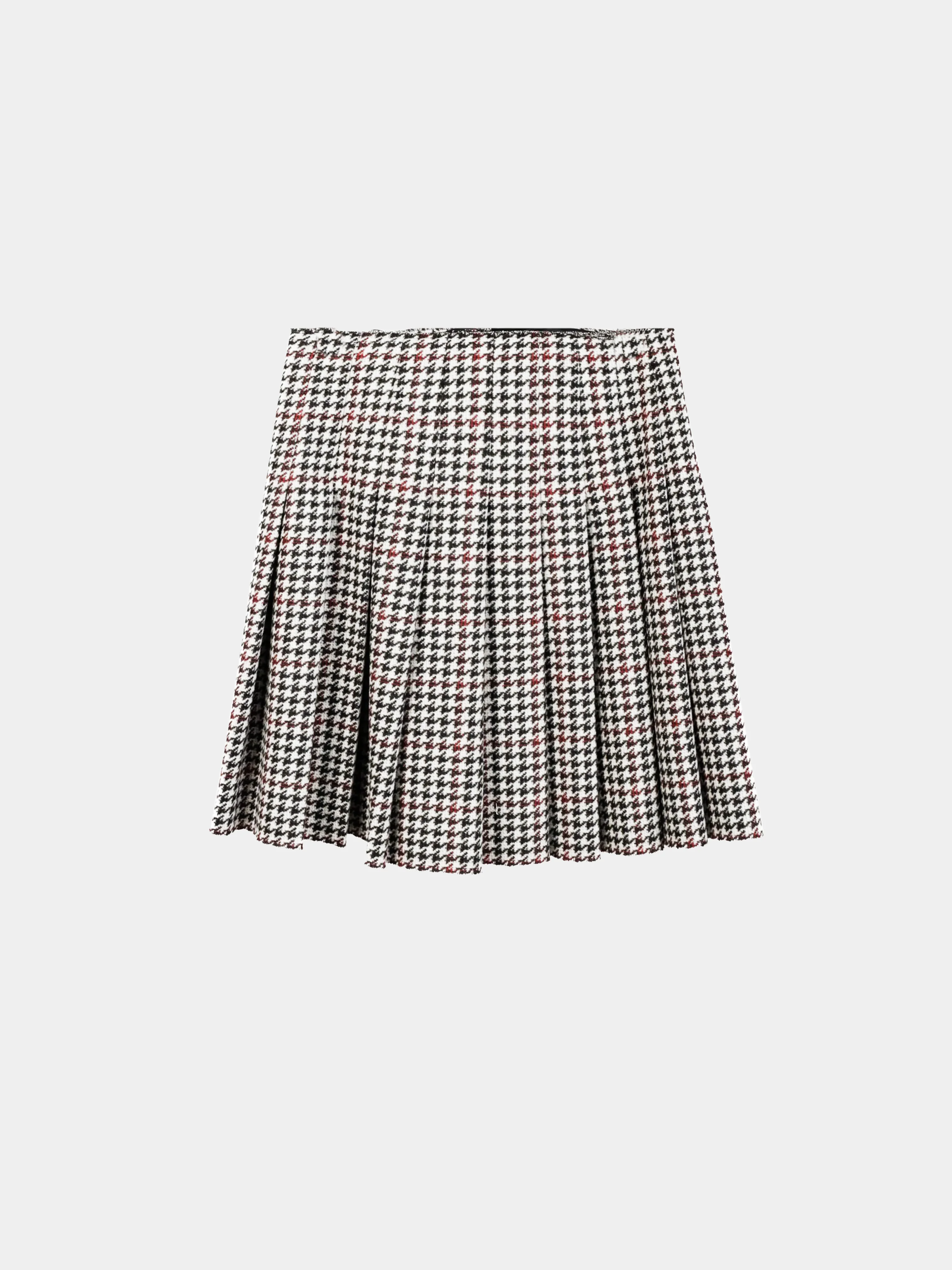 Miu Miu 2006 Wool-Blend Houndstooth Pleated Mini Skirt - Image 2