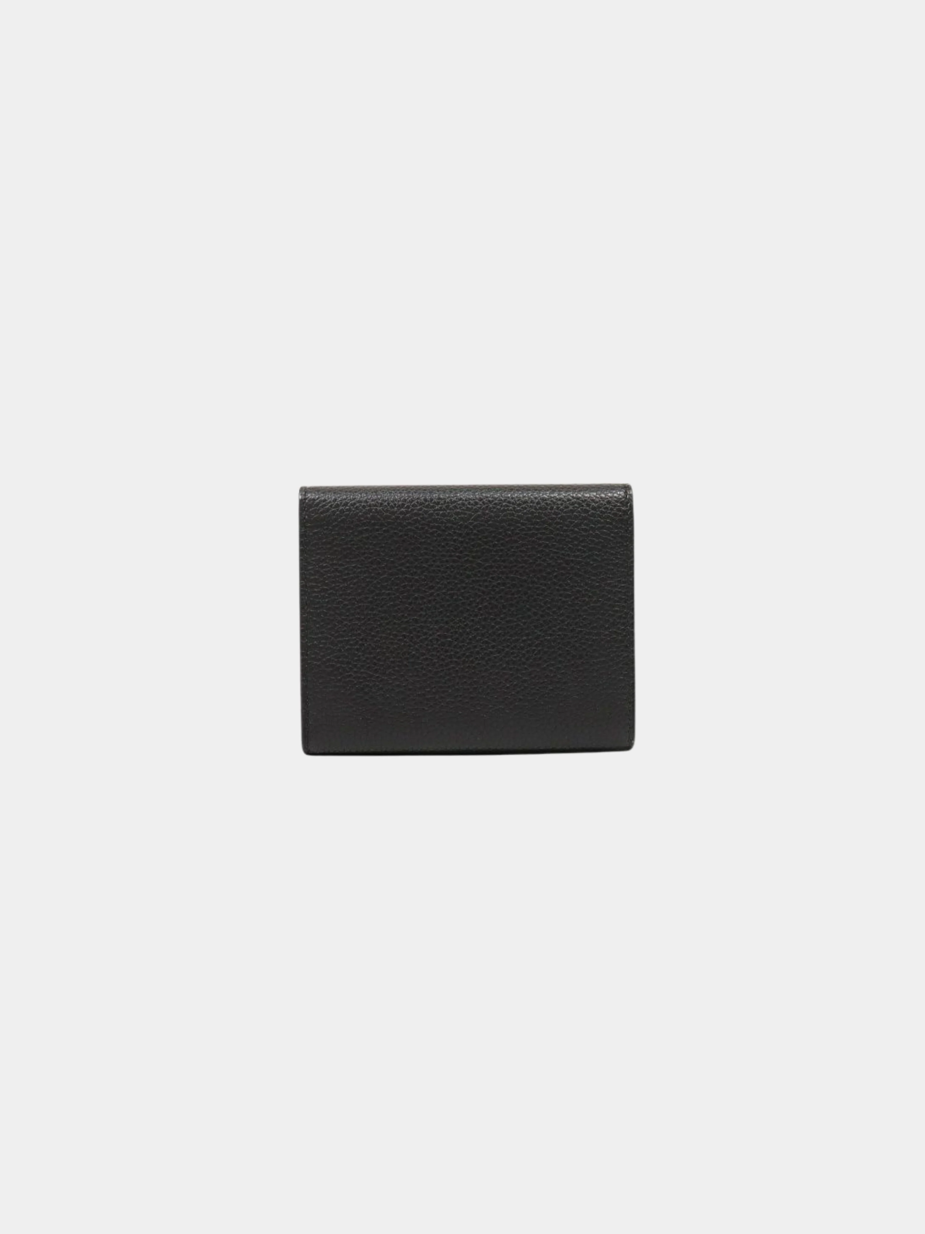 Miu Miu 2010s Black Leather Compact Wallet - Image 2