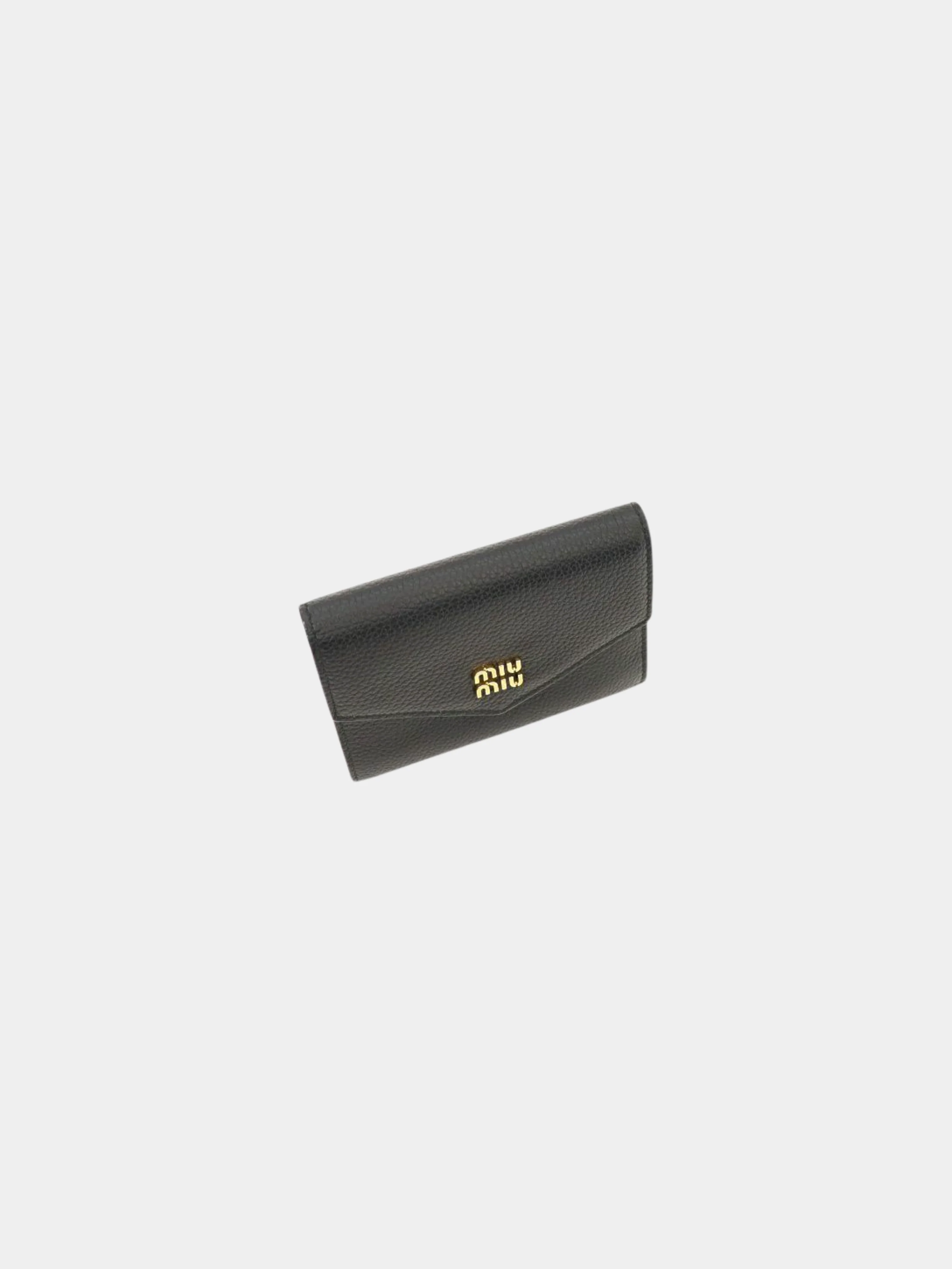 Miu Miu 2010s Black Leather Compact Wallet - Image 5