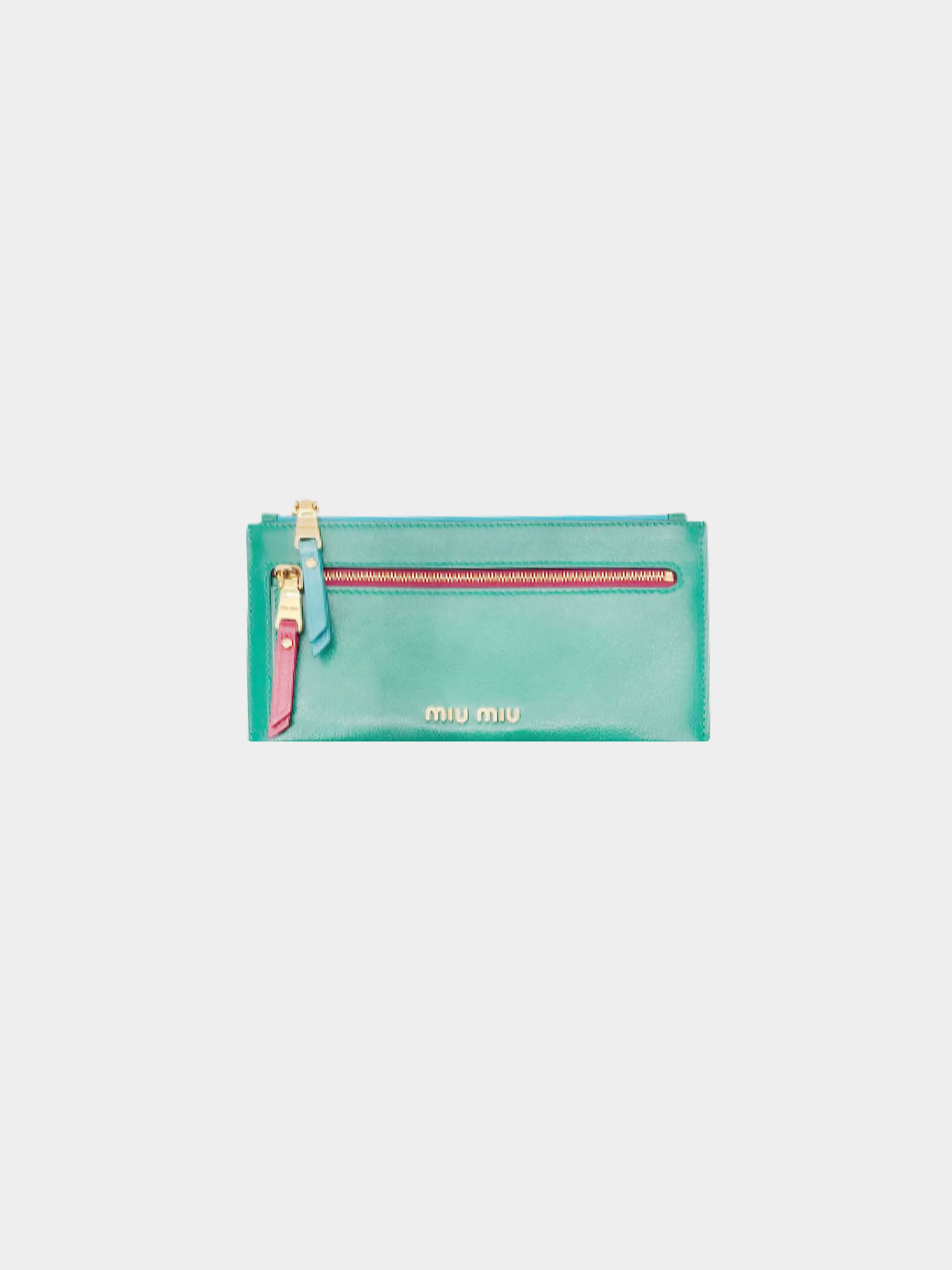 Miu Miu 2010s Green Leather Shoulder Pouch