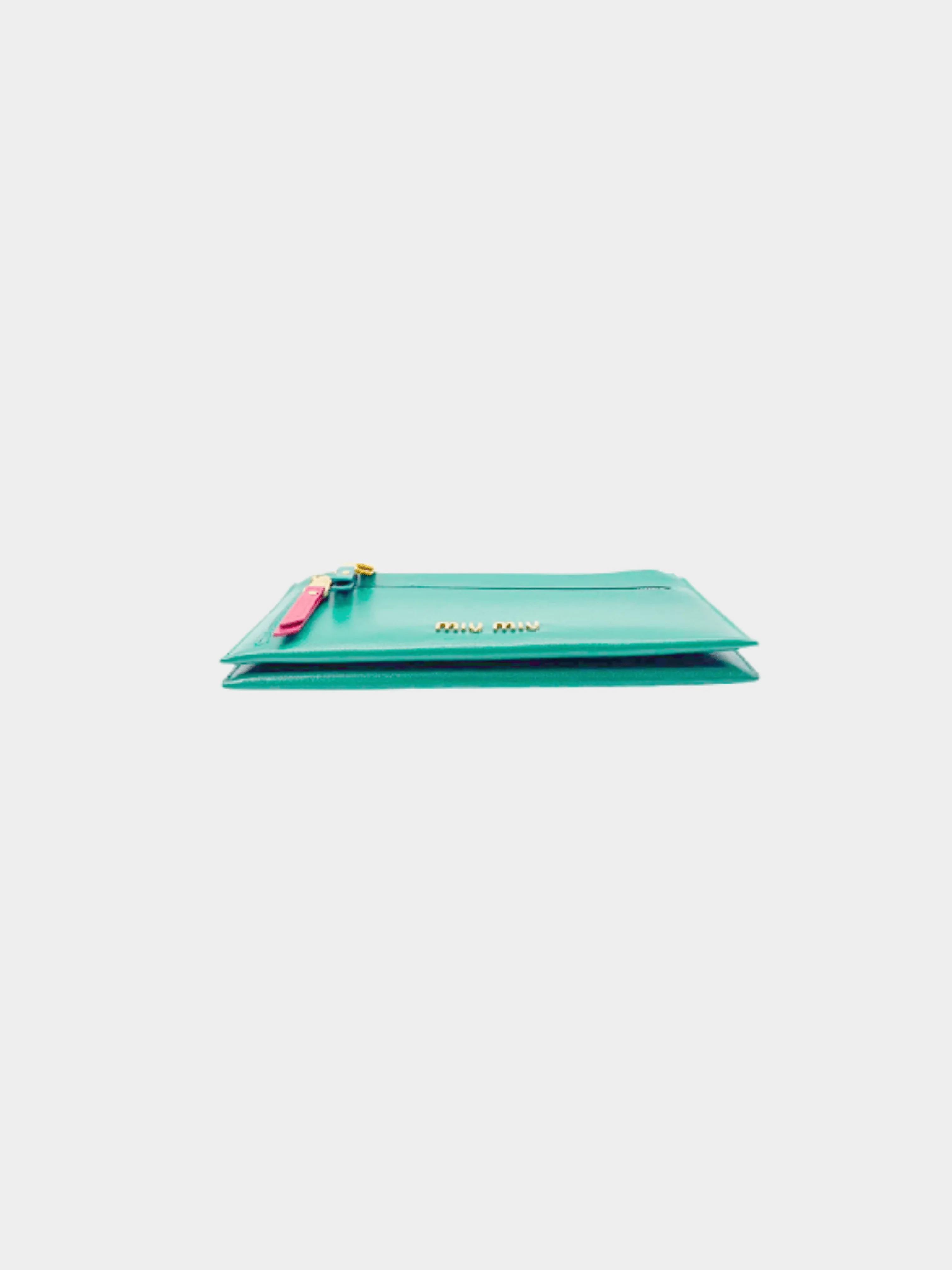 Miu Miu 2010s Green Leather Shoulder Pouch - Image 5