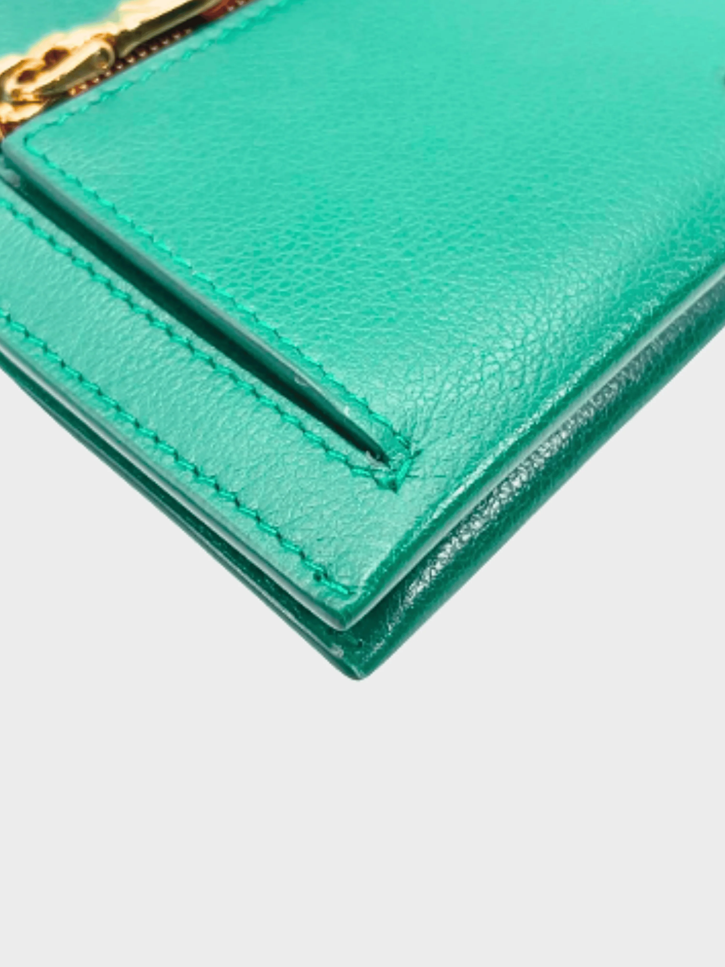 Miu Miu 2010s Green Leather Shoulder Pouch - Image 6