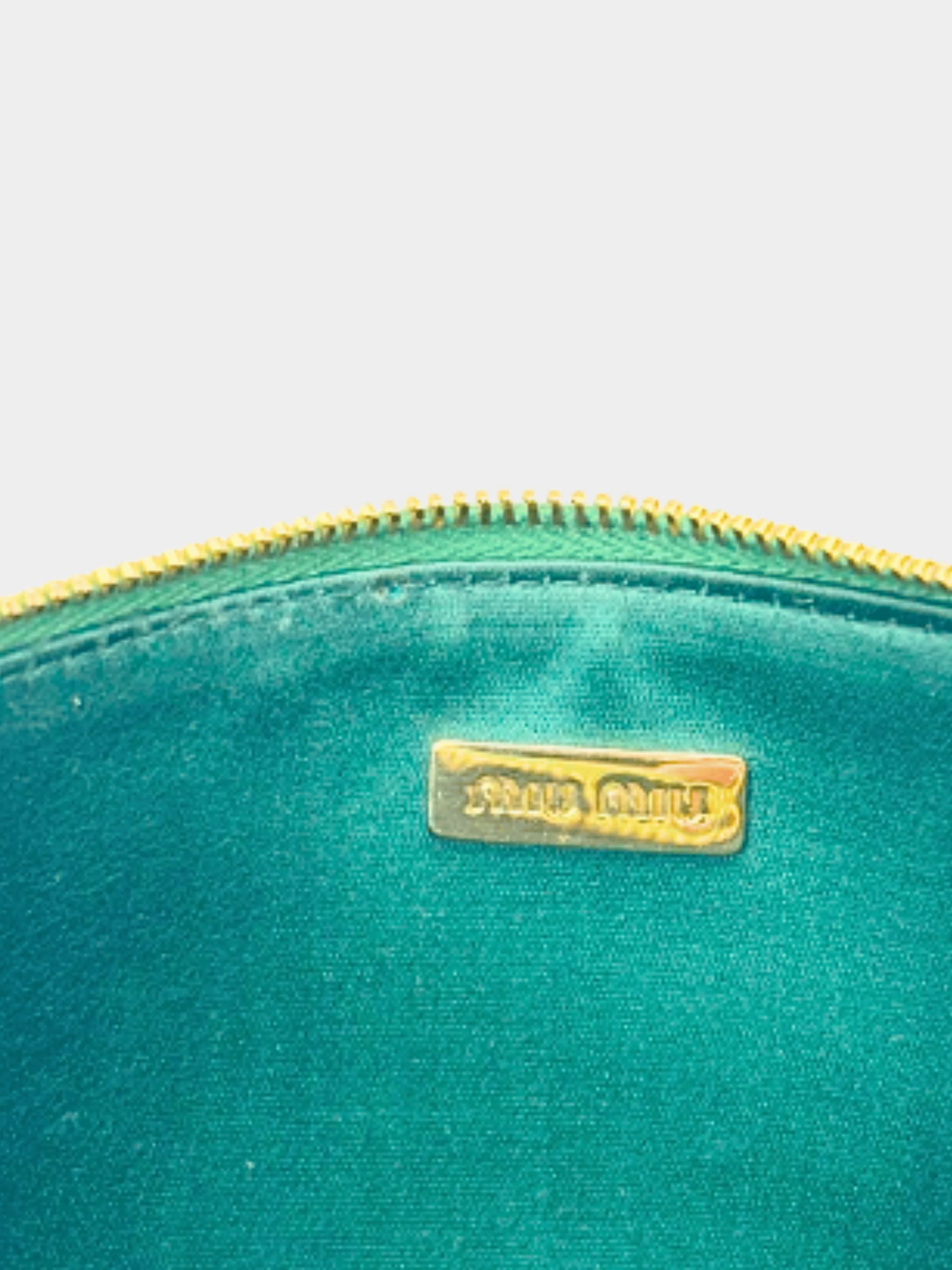 Miu Miu 2010s Green Leather Shoulder Pouch - Image 8