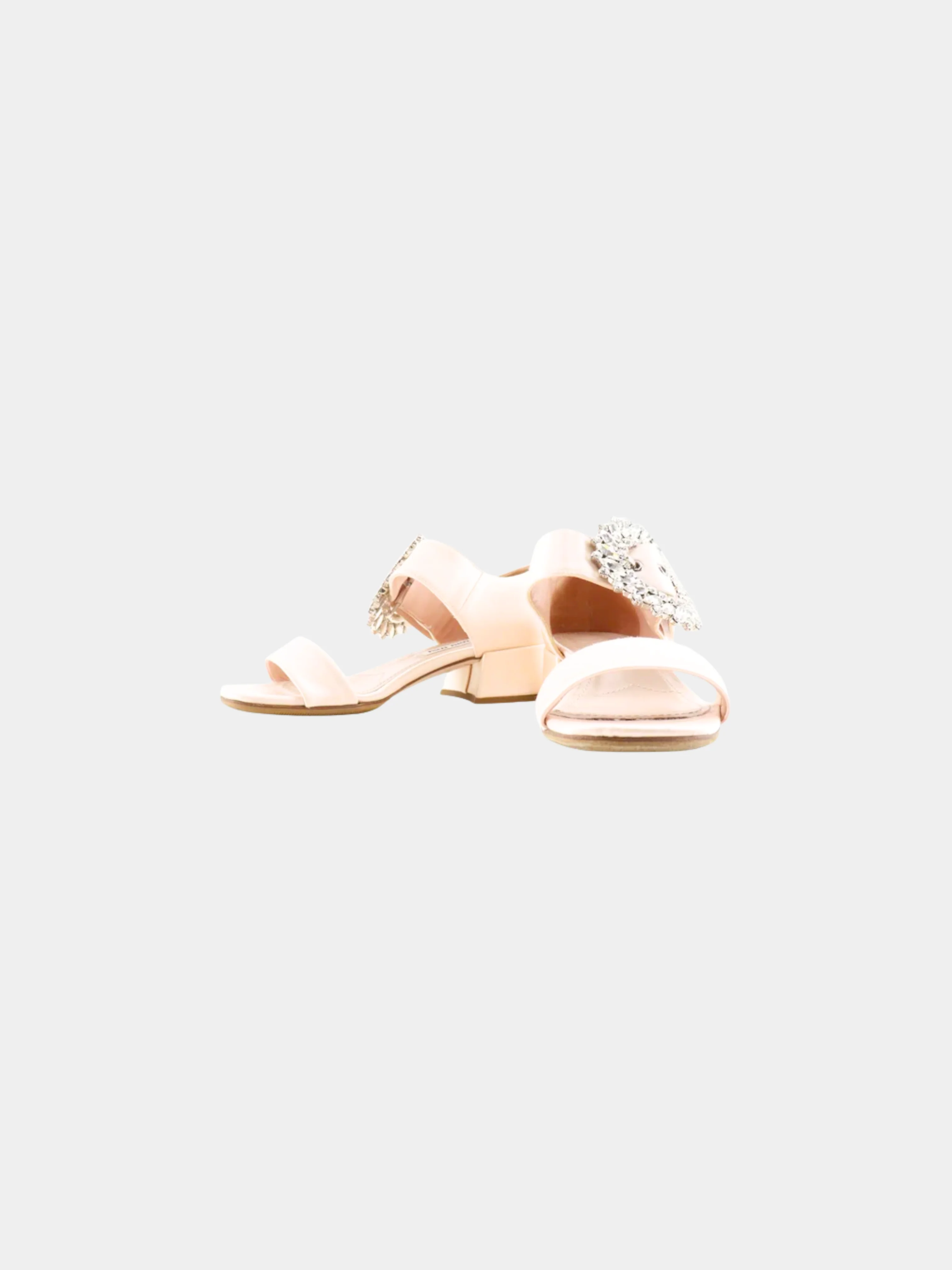Miu Miu 2010s Pink Satin Bijoux Wedge Sandals - Image 2