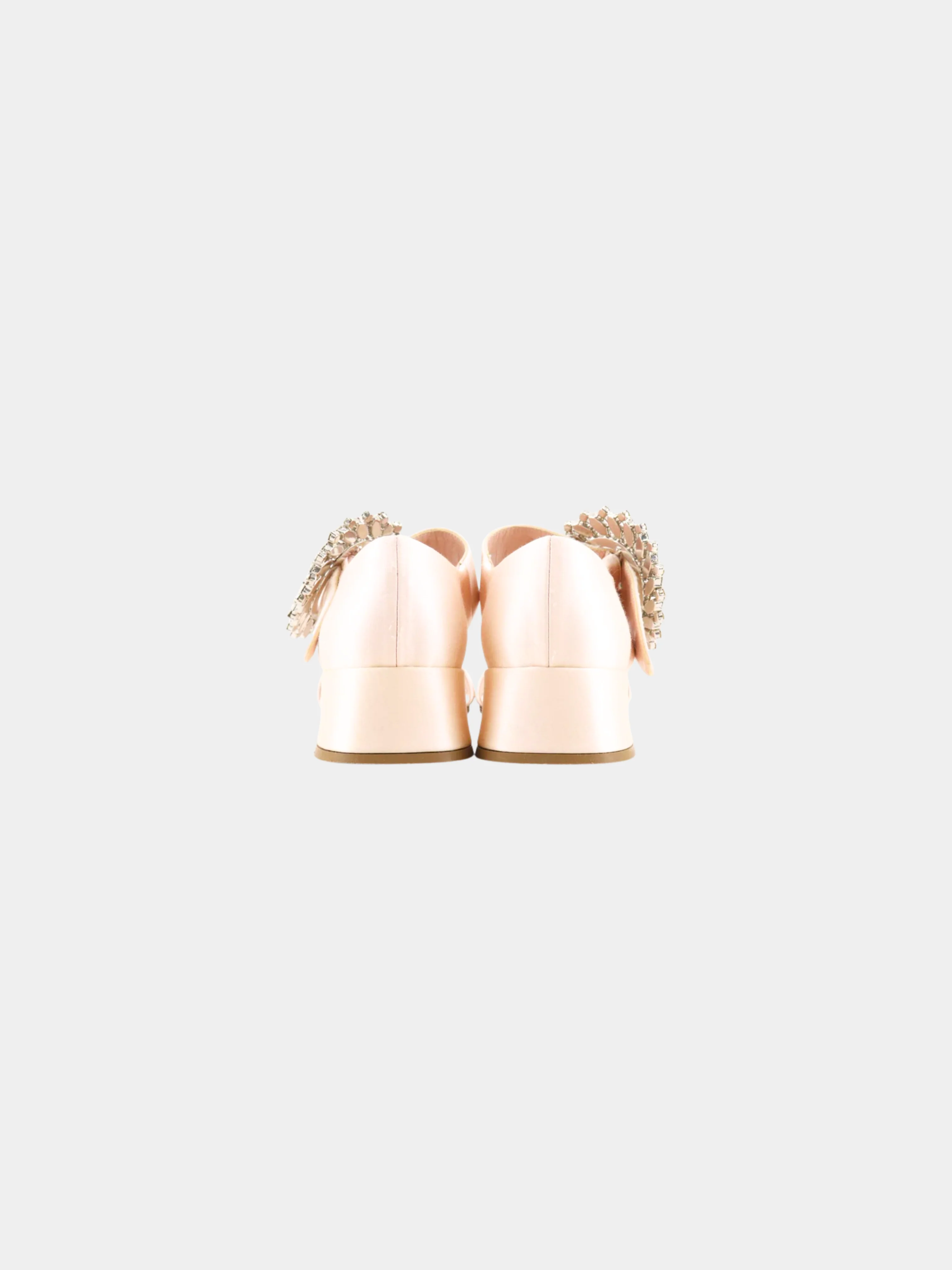 Miu Miu 2010s Pink Satin Bijoux Wedge Sandals - Image 3