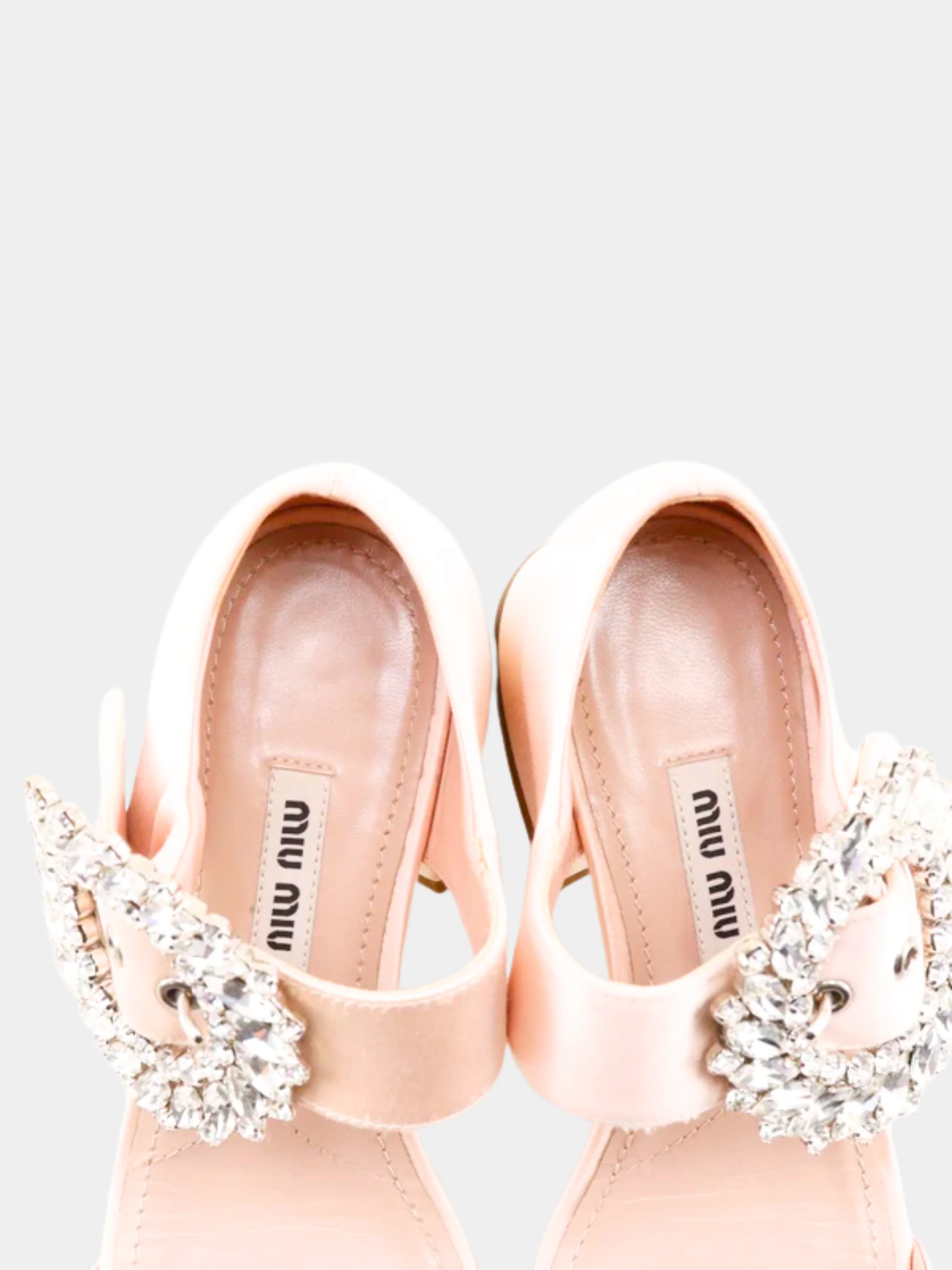 Miu Miu 2010s Pink Satin Bijoux Wedge Sandals - Image 4