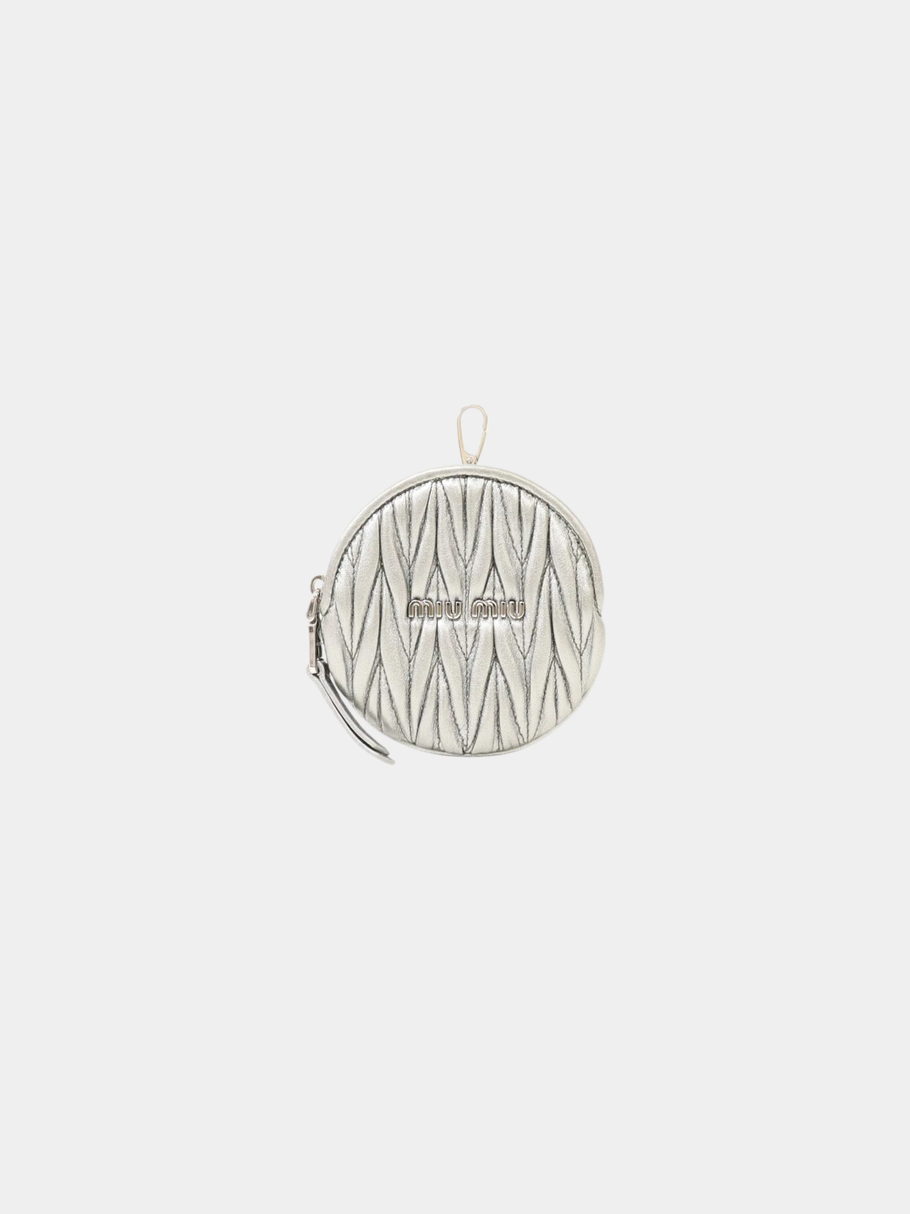 Miu Miu 2010s Silver Circle Coin Case Wallet