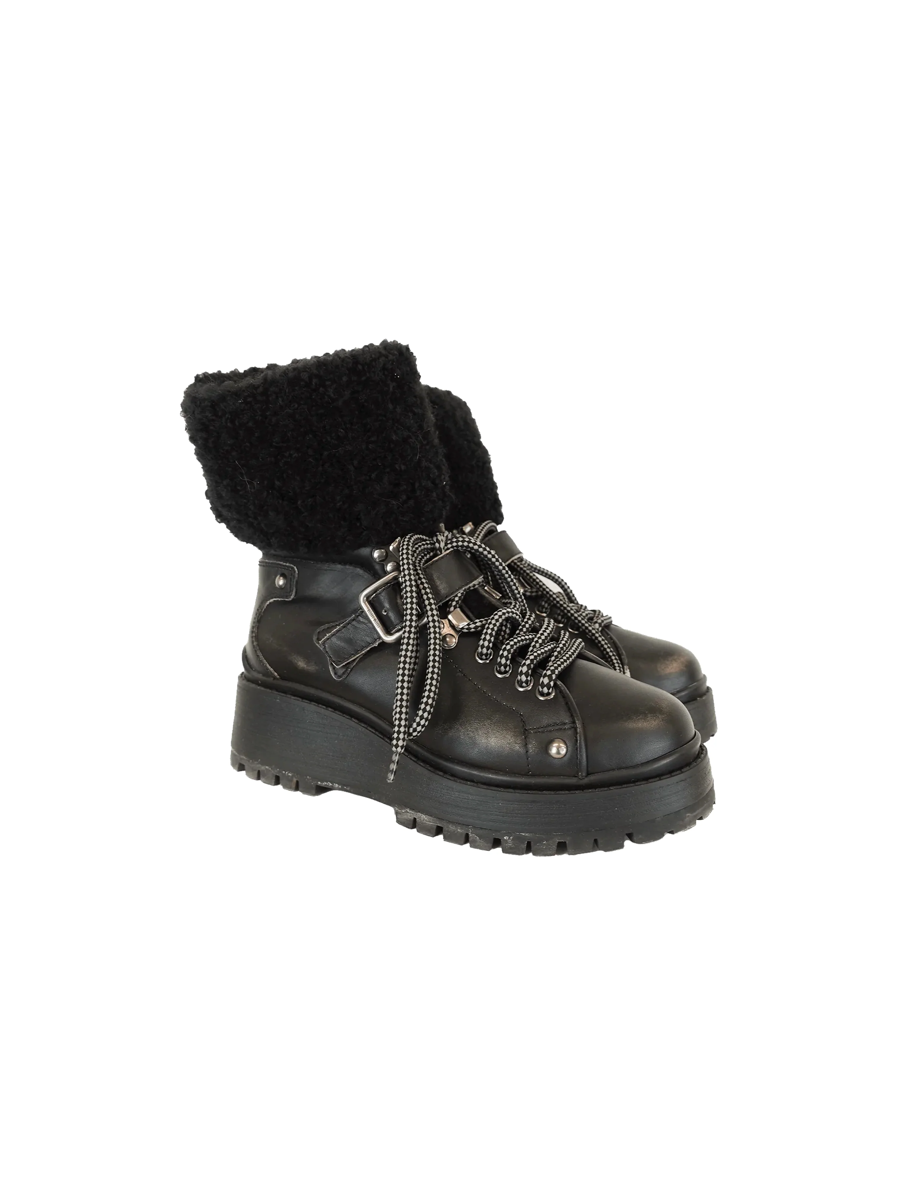 Miu Miu Black Wedge Boots - Image 3