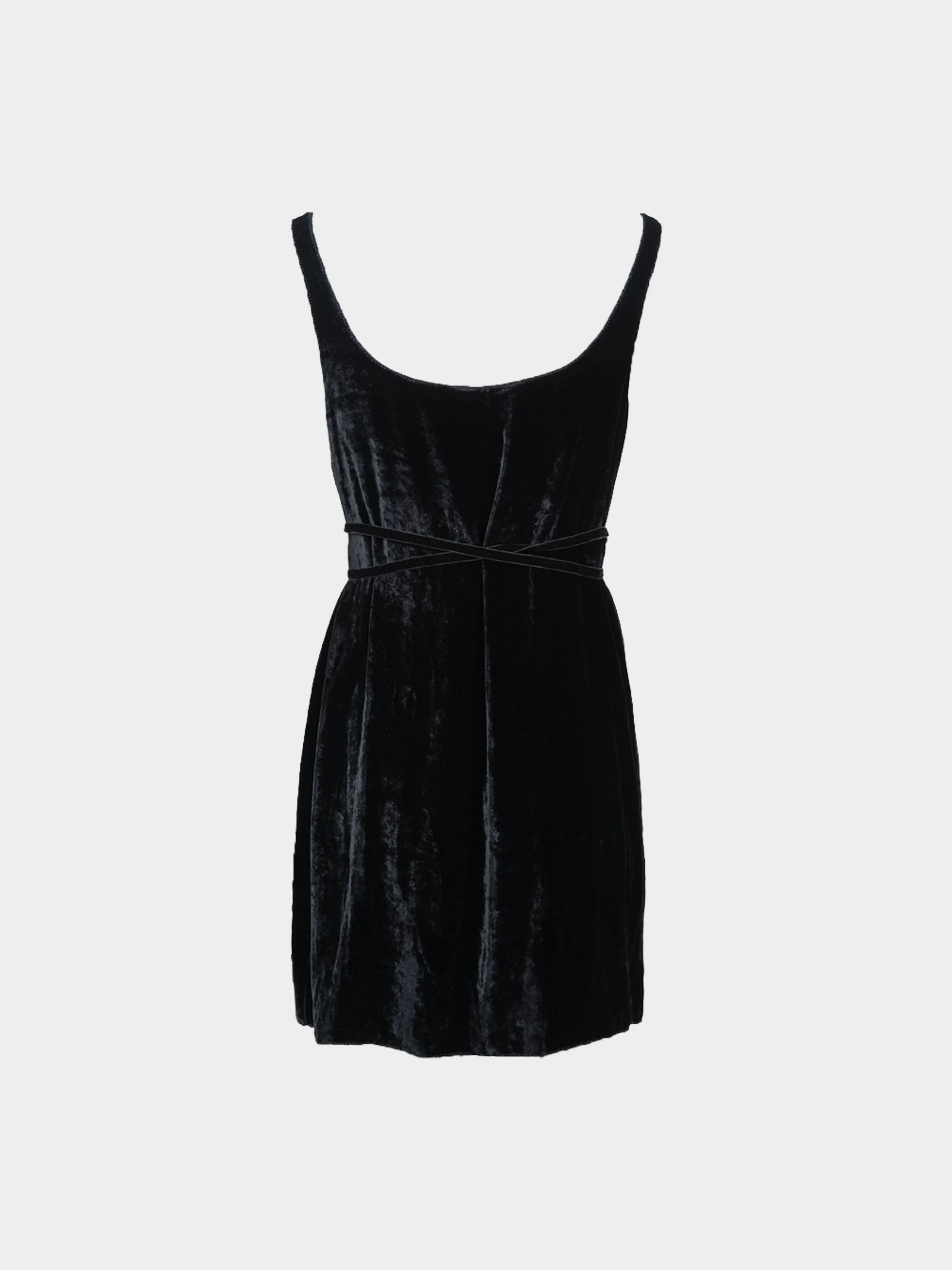 Miu Miu FW 1997 Black Velour Mini Dress - Image 2