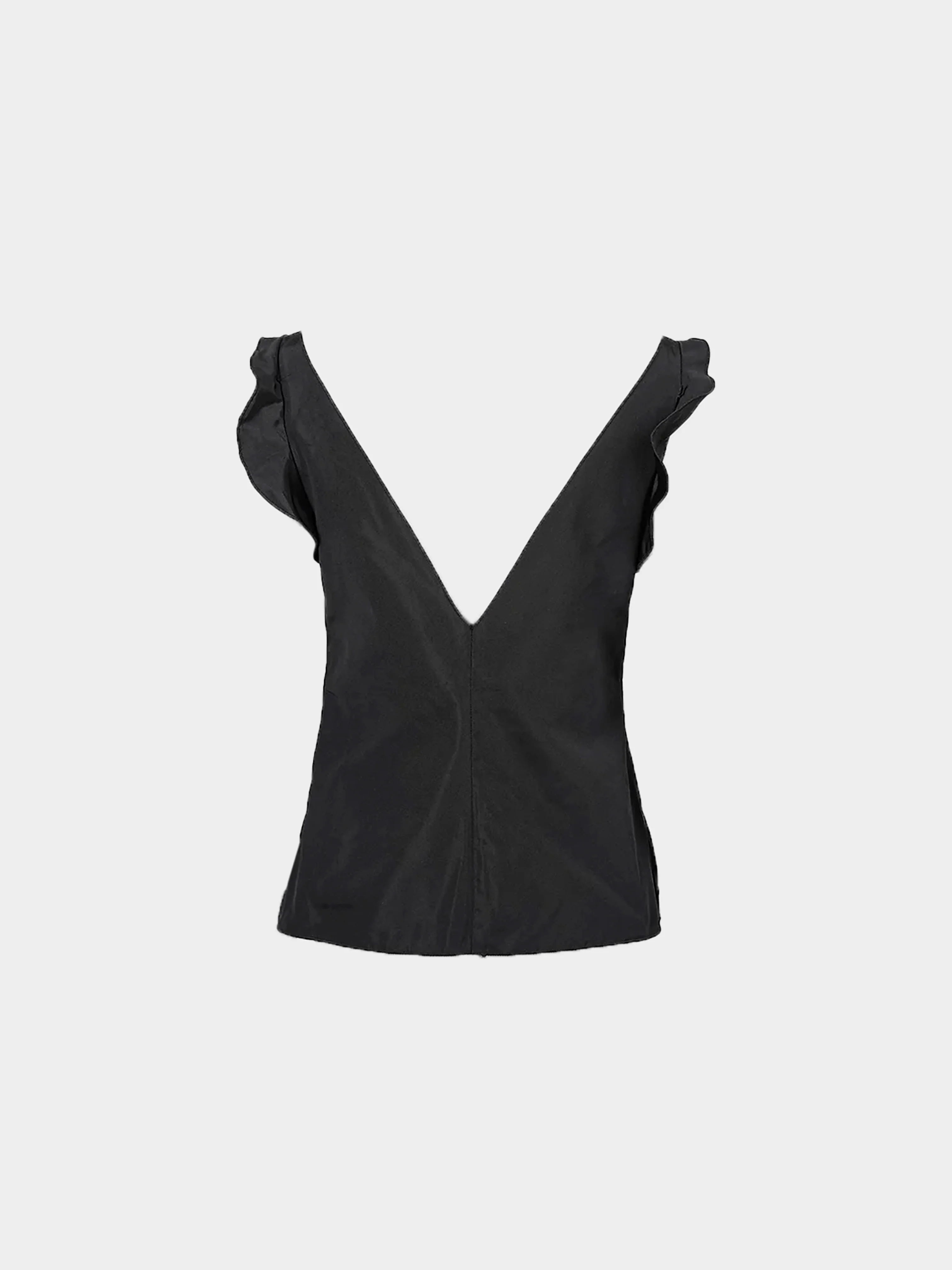 Miu Miu FW 1998 Black Ruffle Trim Top - Image 2