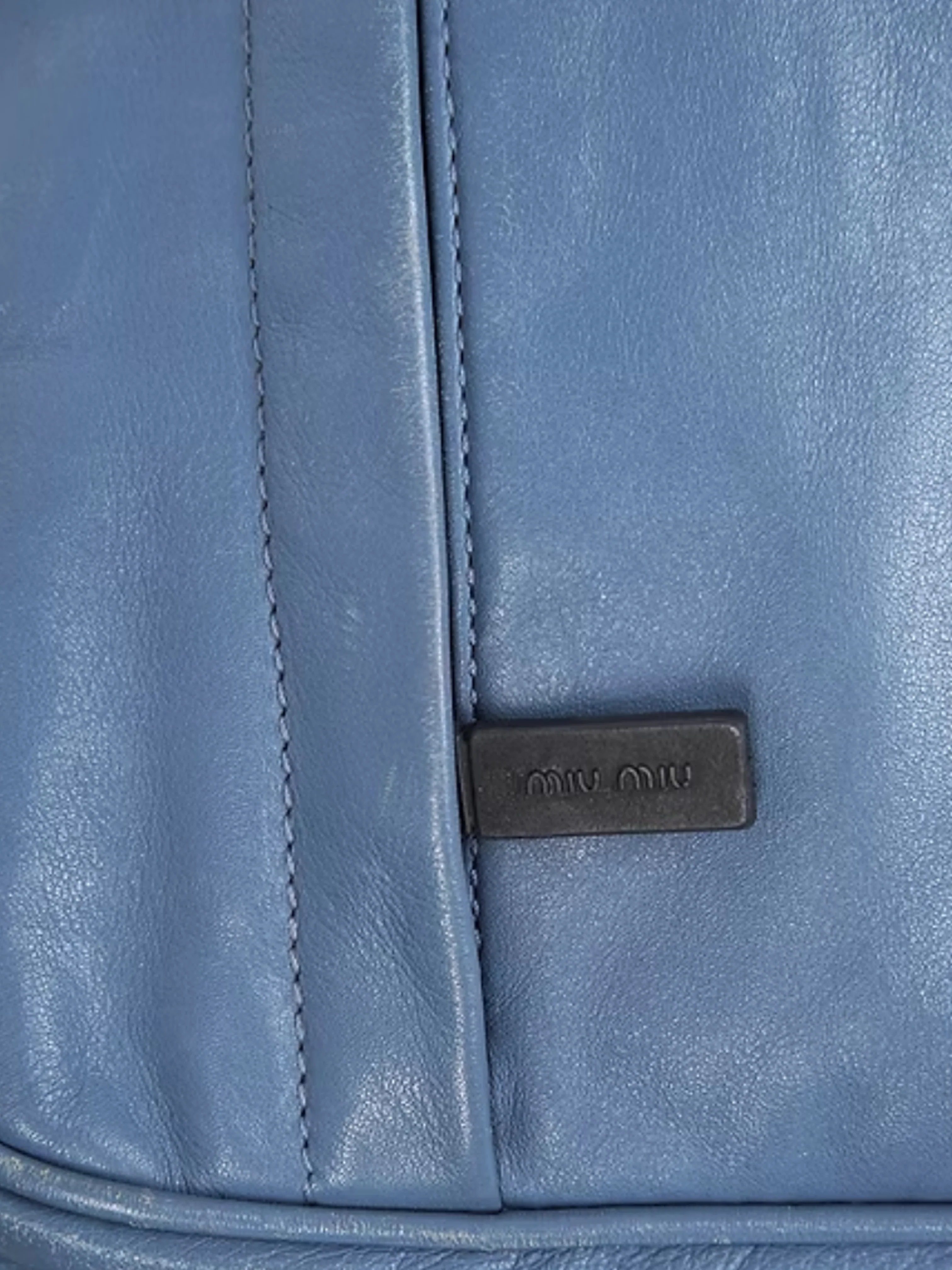 Miu Miu FW 1999 Blue Leather Backpack - Image 3