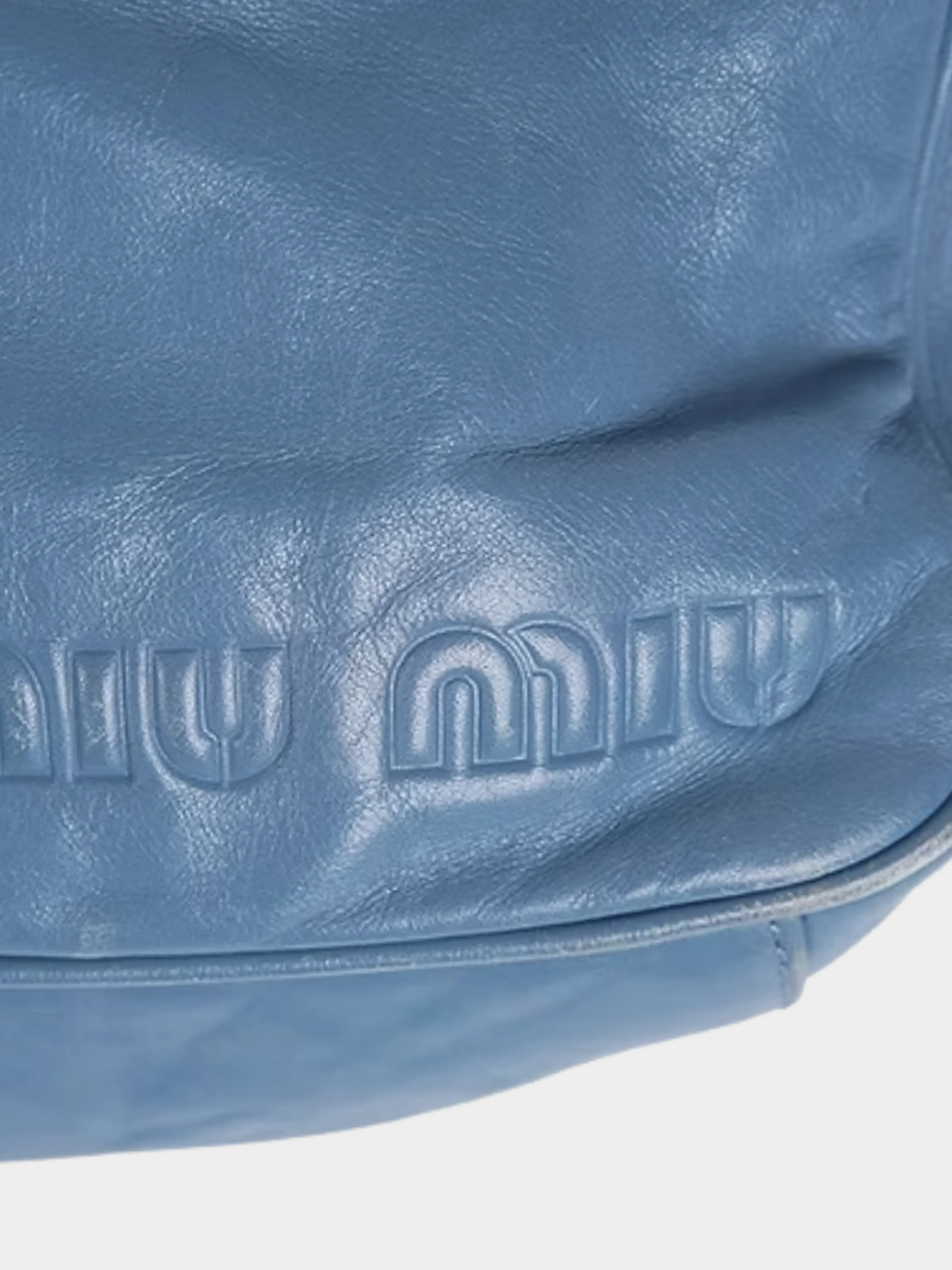 Miu Miu FW 1999 Blue Leather Backpack - Image 4