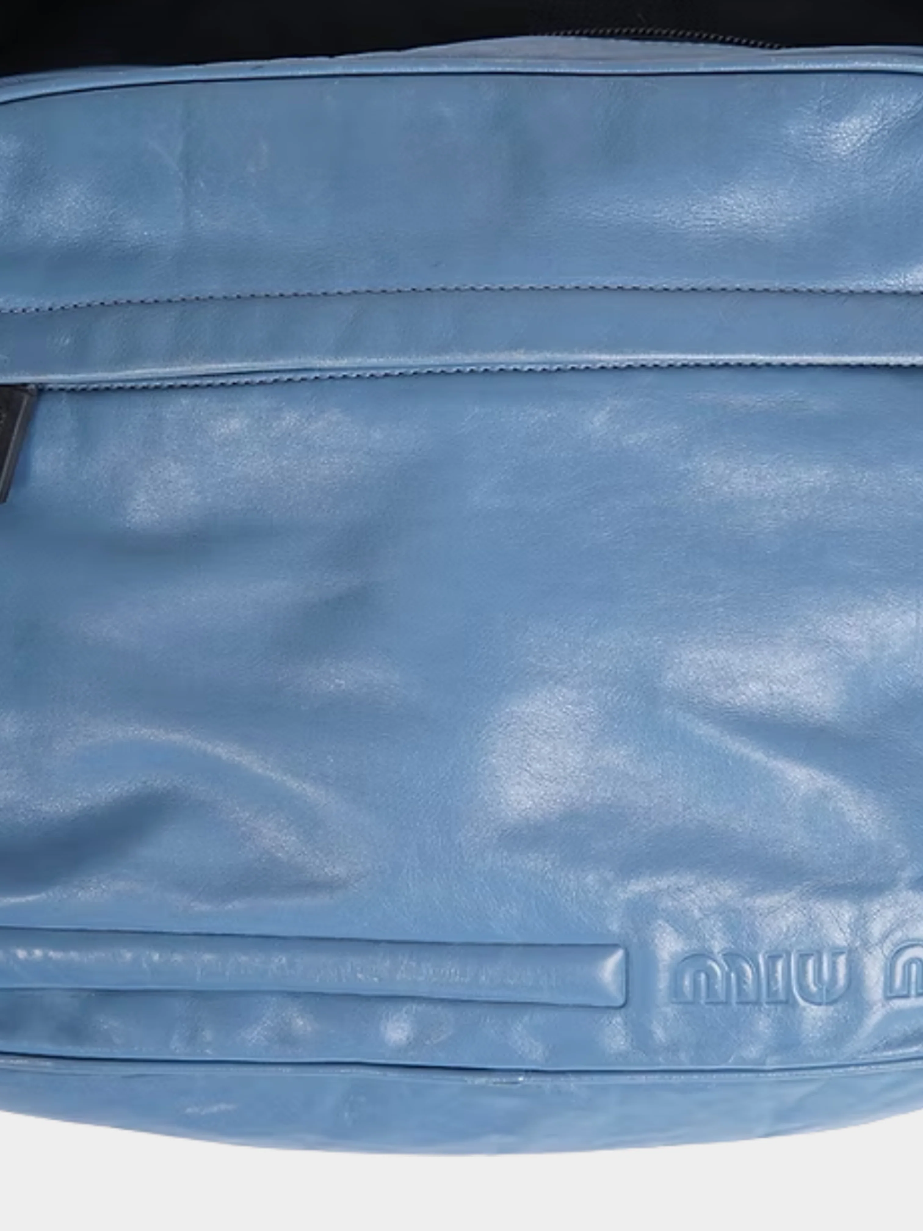 Miu Miu FW 1999 Blue Leather Backpack - Image 5