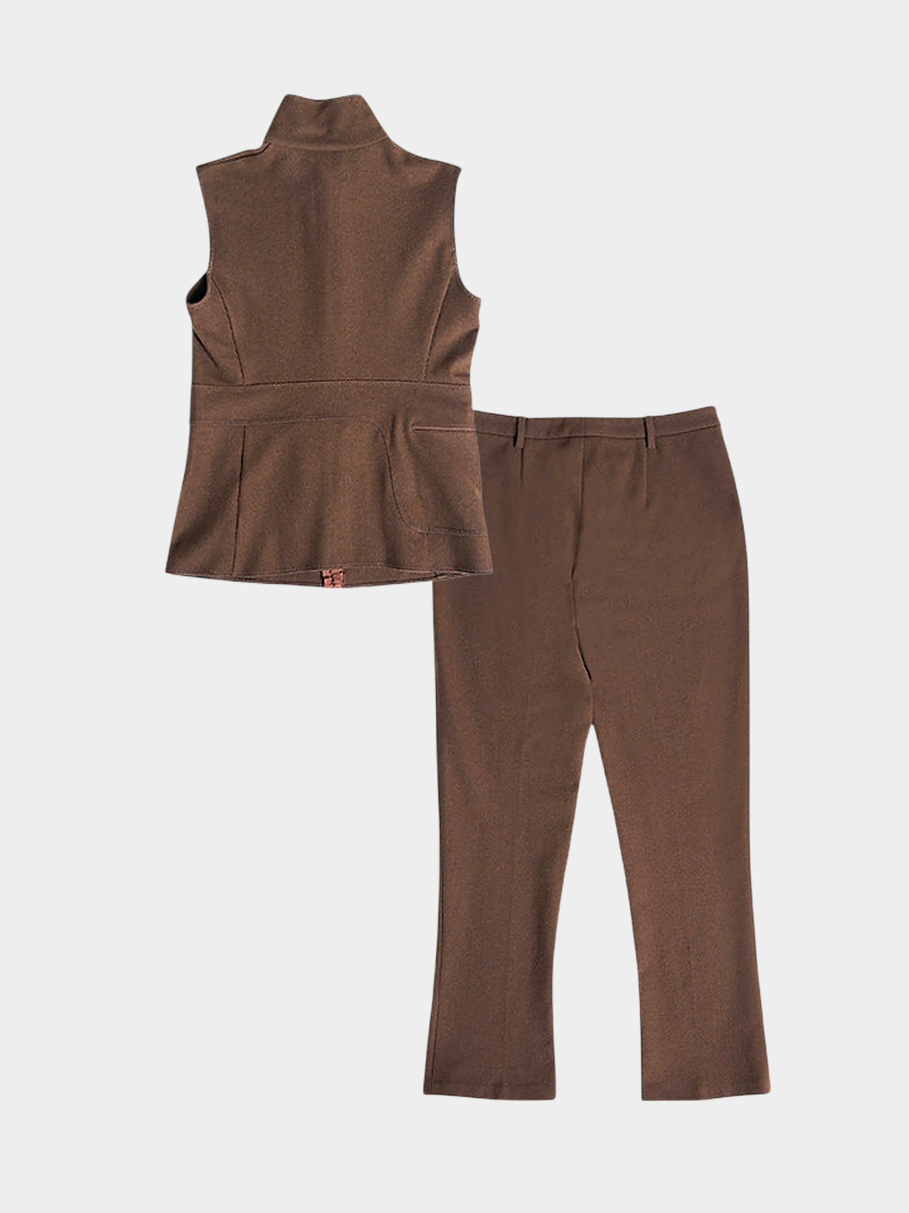 Miu Miu FW 1999 Brown Wool Top and Pants Set - Image 2