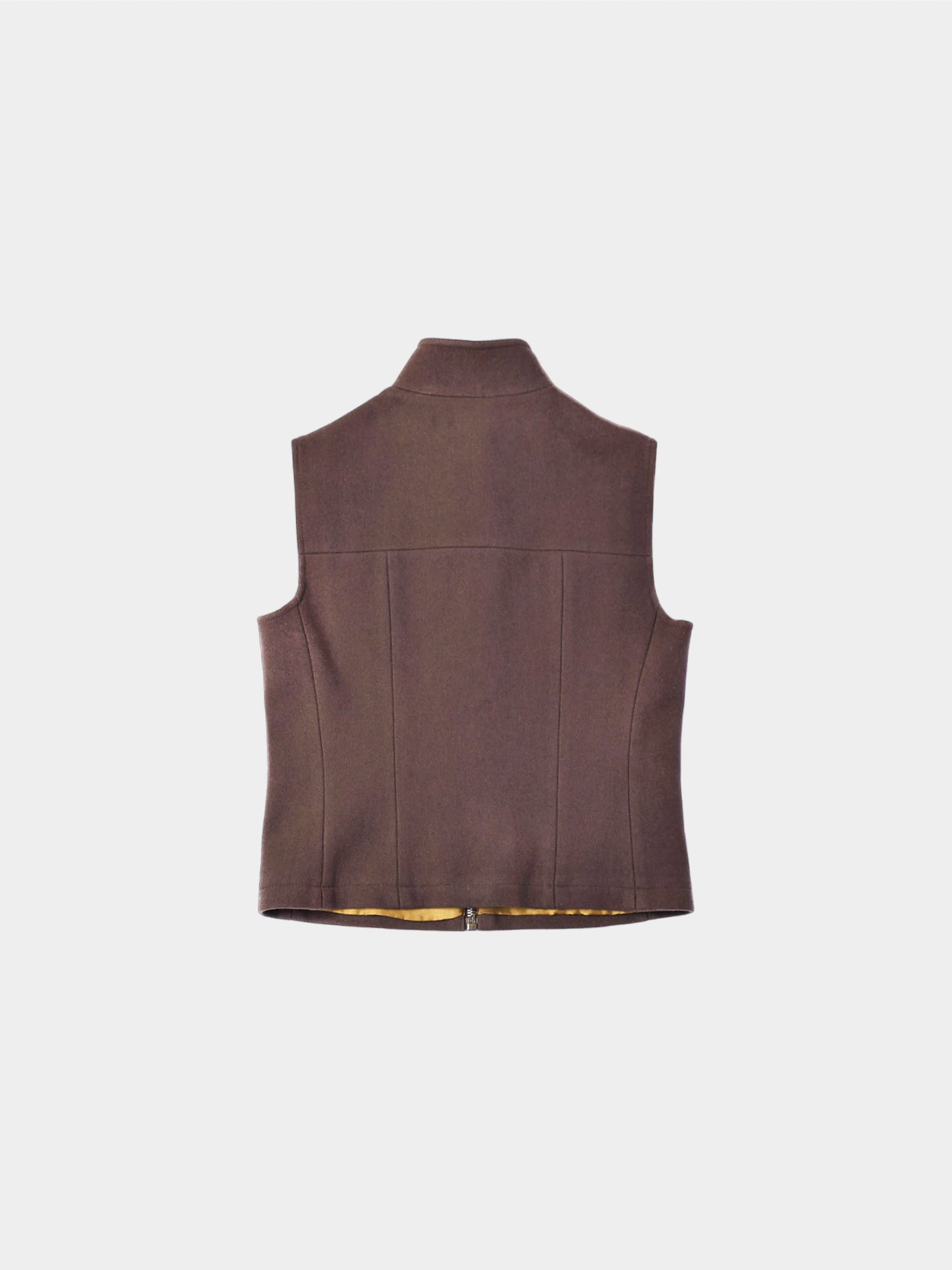 Miu Miu FW 1999 Brown Zip Vest - Image 2