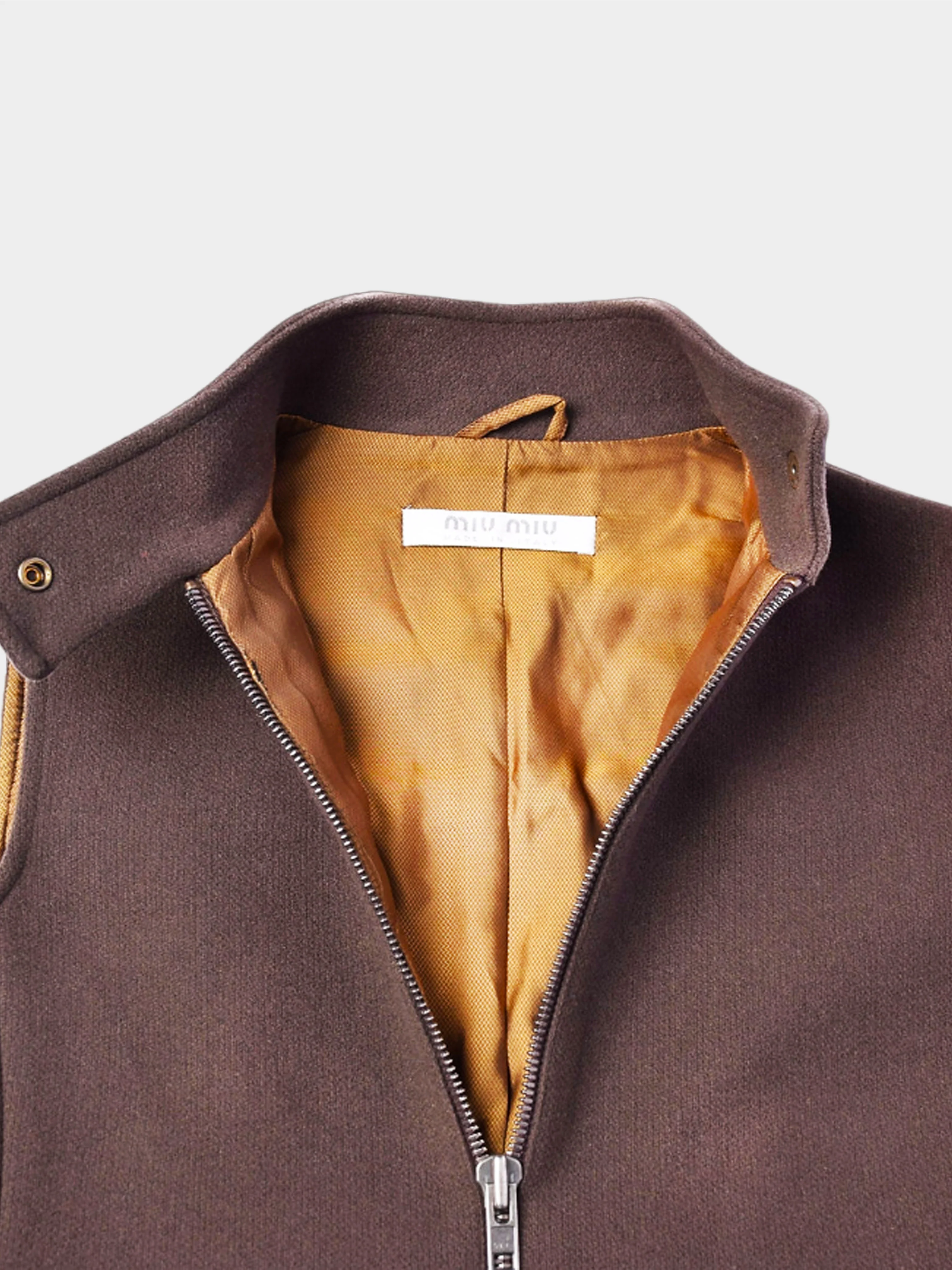 Miu Miu FW 1999 Brown Zip Vest - Image 3