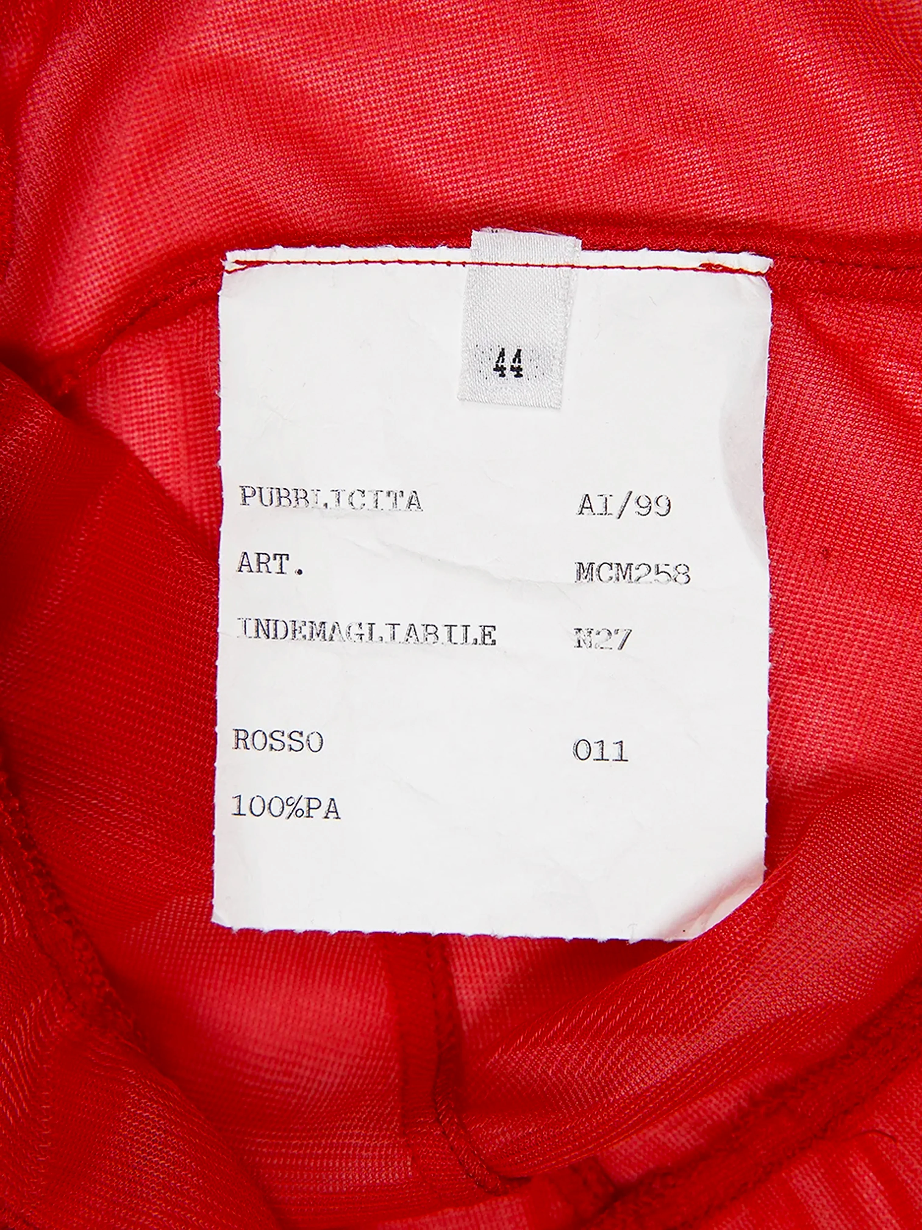 Miu Miu FW 1999 Red Sheer Mesh Ruffled Top - Image 4