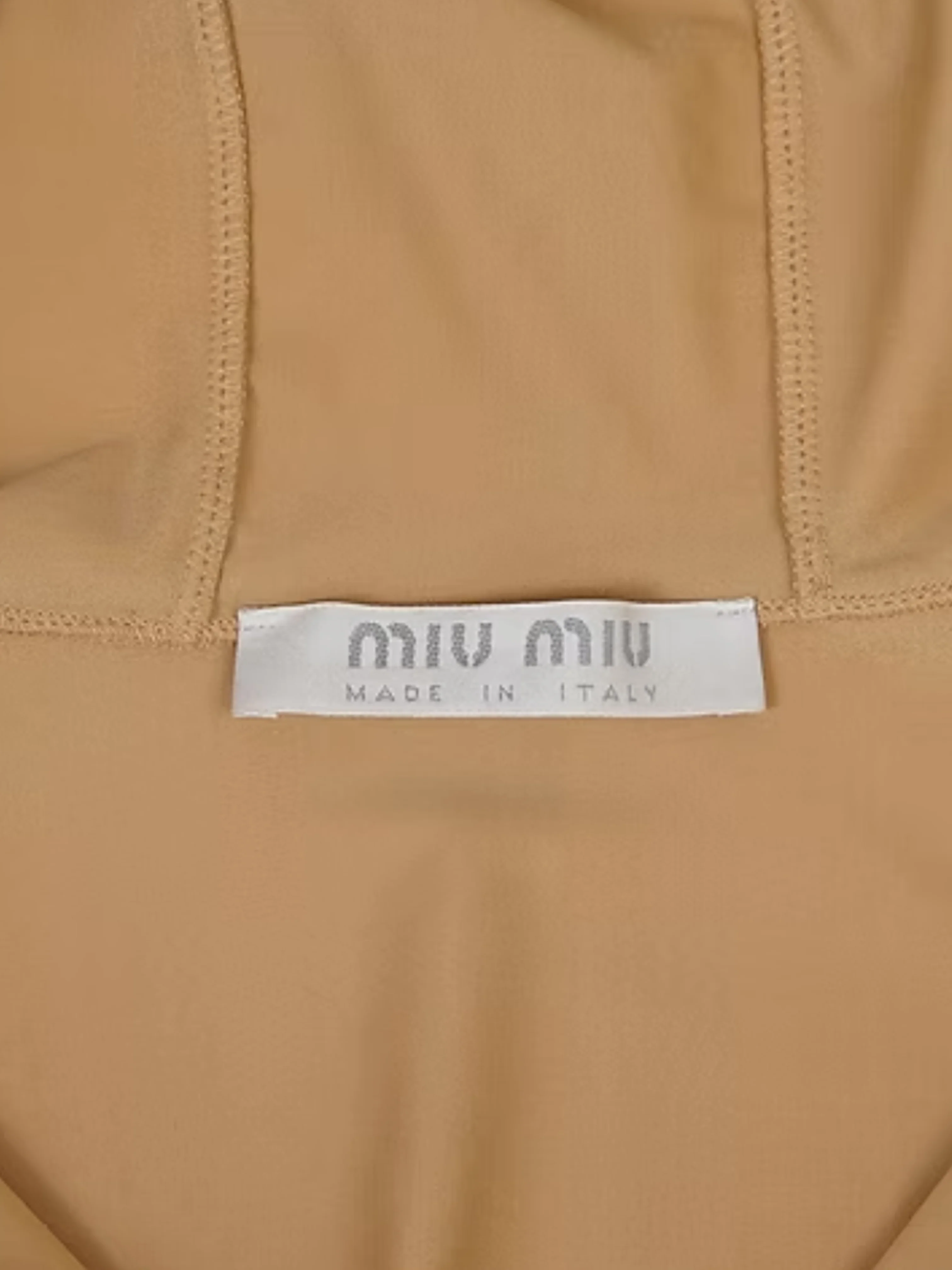 Miu Miu FW 1999 Tan Neoprene Hooded Top - Image 4