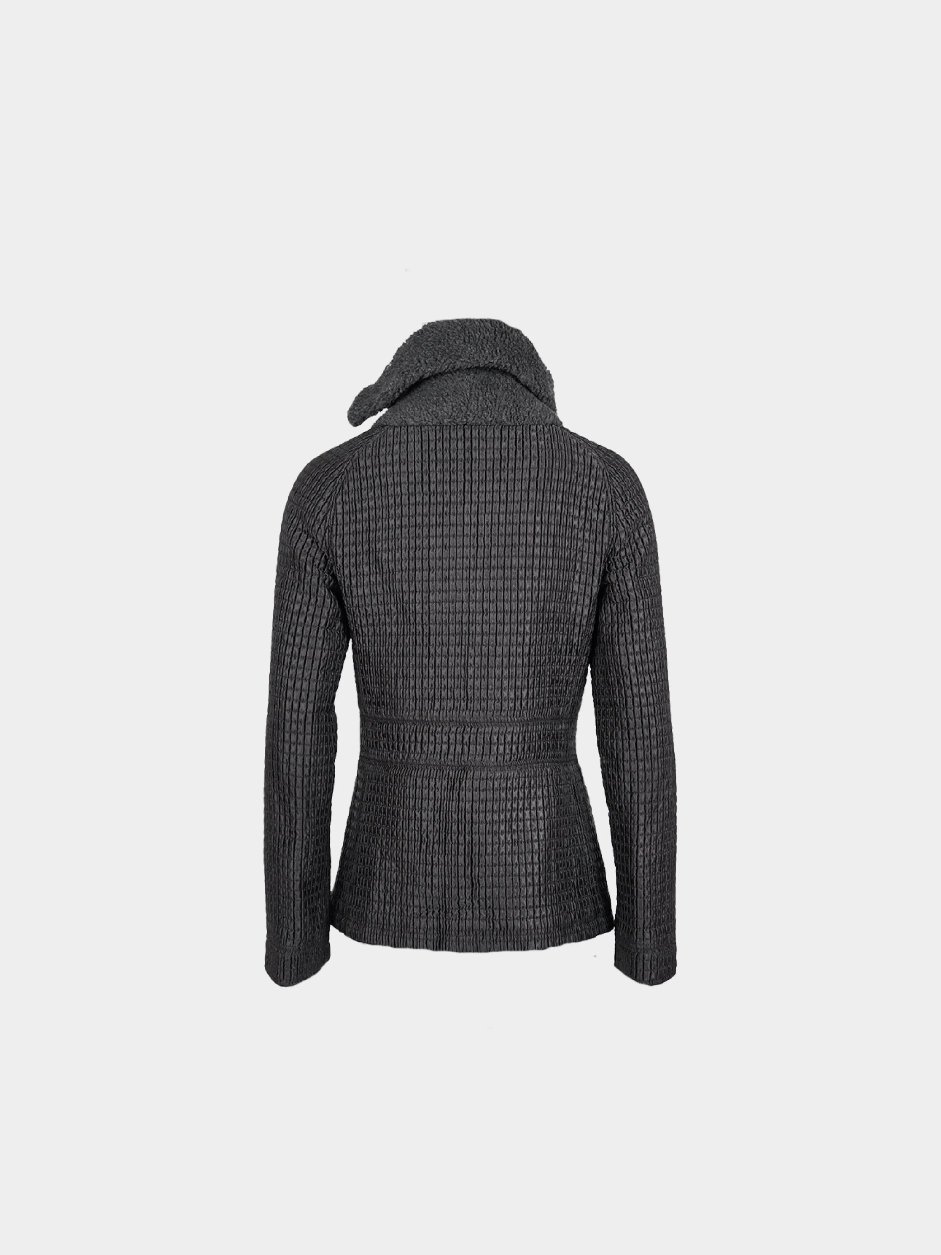 Miu Miu FW 2002 Runway Grey Plaid Zip Up Jacket - Image 3