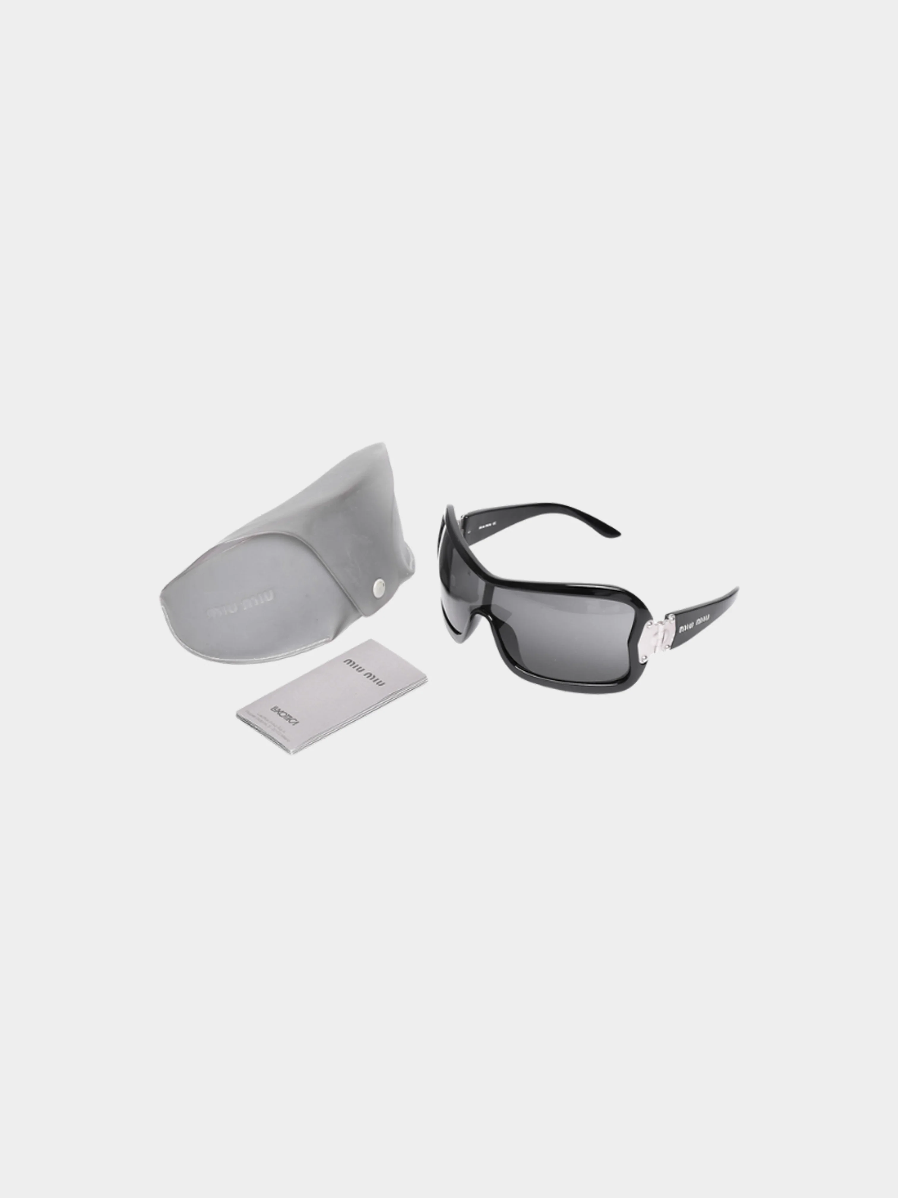 Miu Miu FW 2010 Black Shield Logo Sunglasses - Image 6