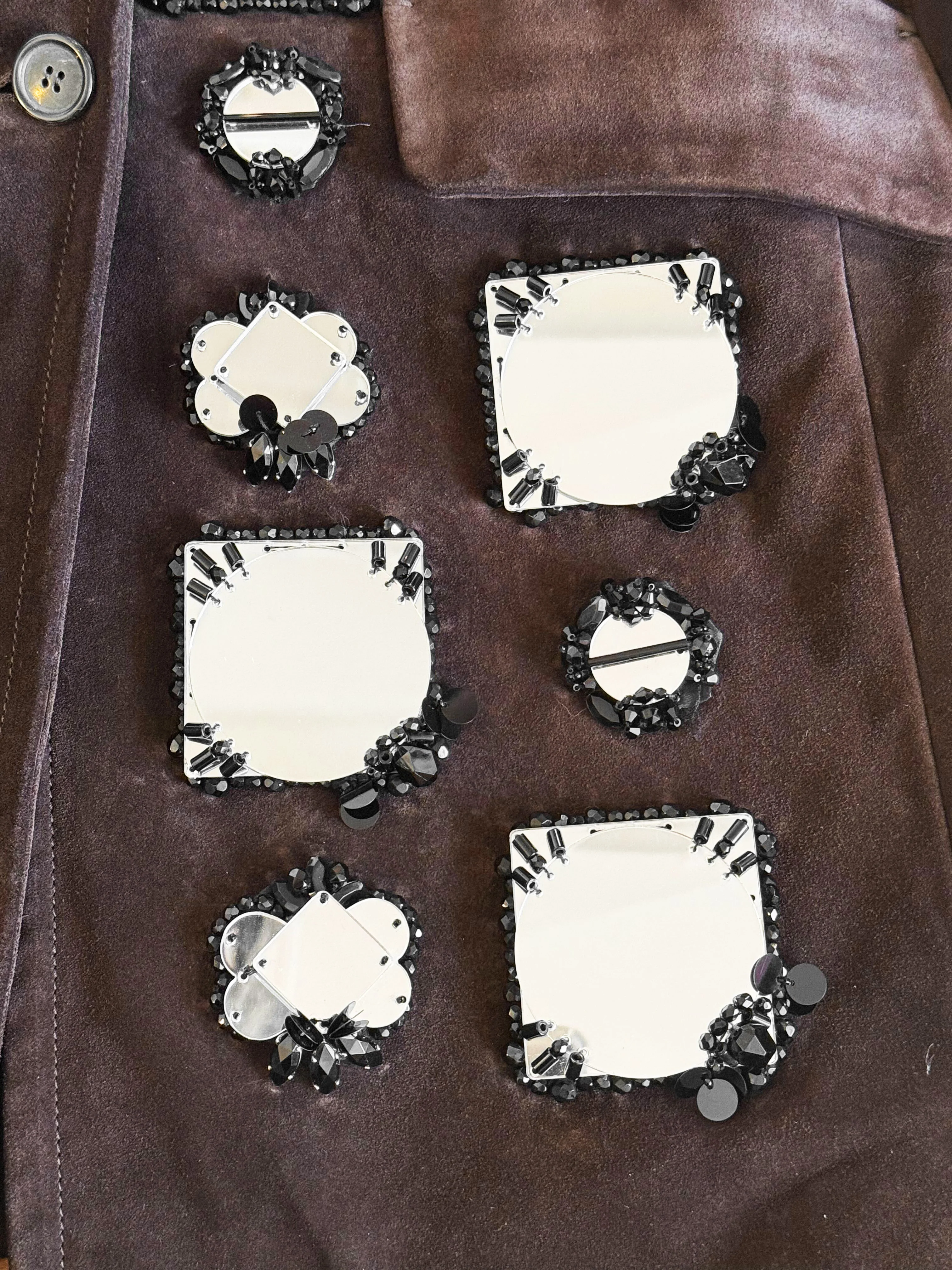 Miu Miu FW 2012 Brown Suede Mirrors-detailed Coat - Image 3