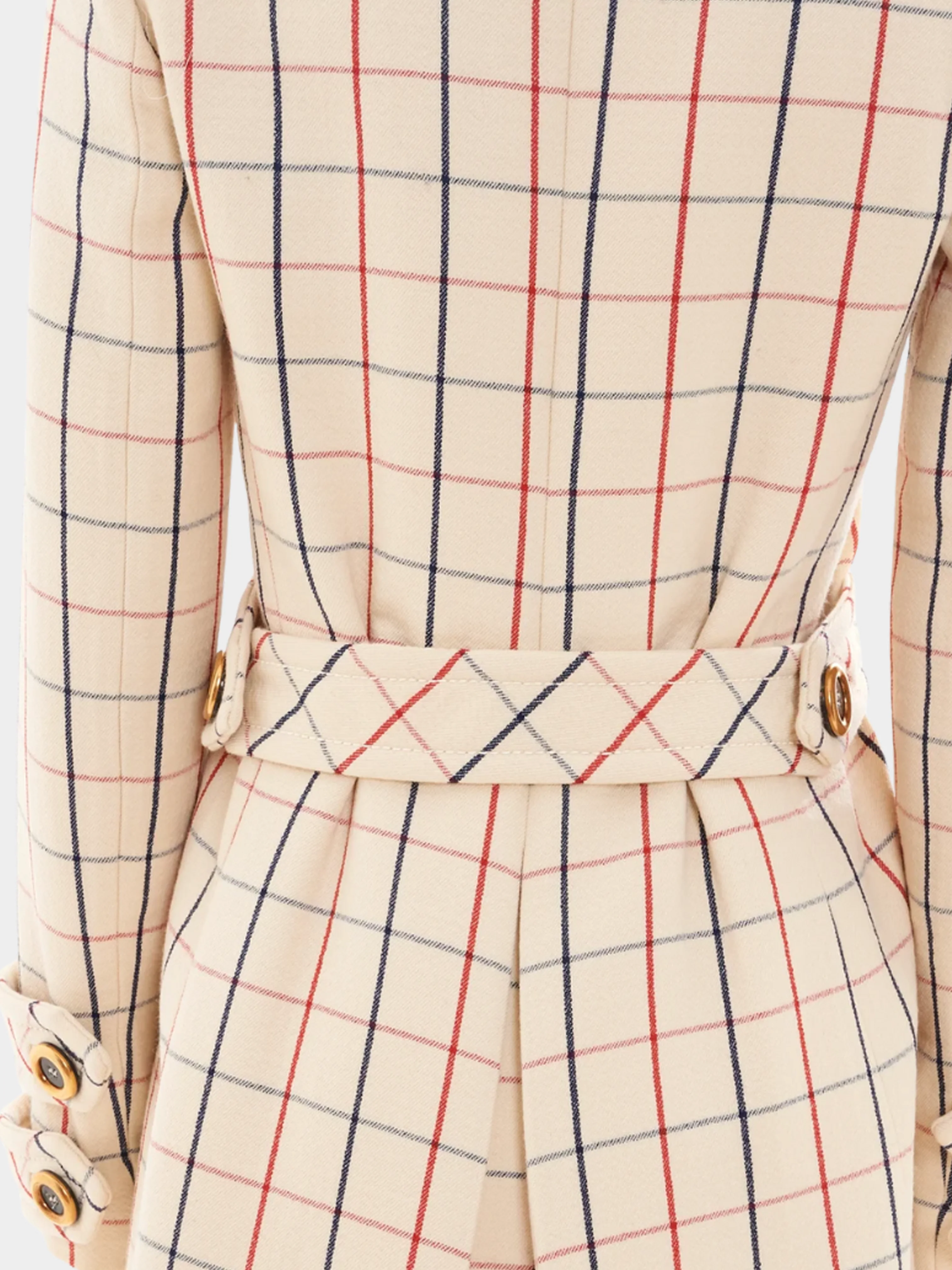 Miu Miu Pre-Fall 2016 Double Breasted Black and Red Stripes Coat - Image 3